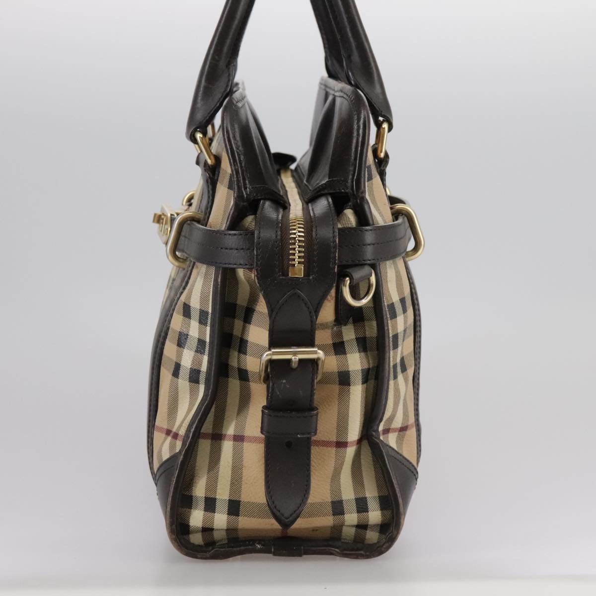 Burberry Burberry Nova Check Hand Bag Pvc Leather Beige Size ONE SIZE - 3 Thumbnail