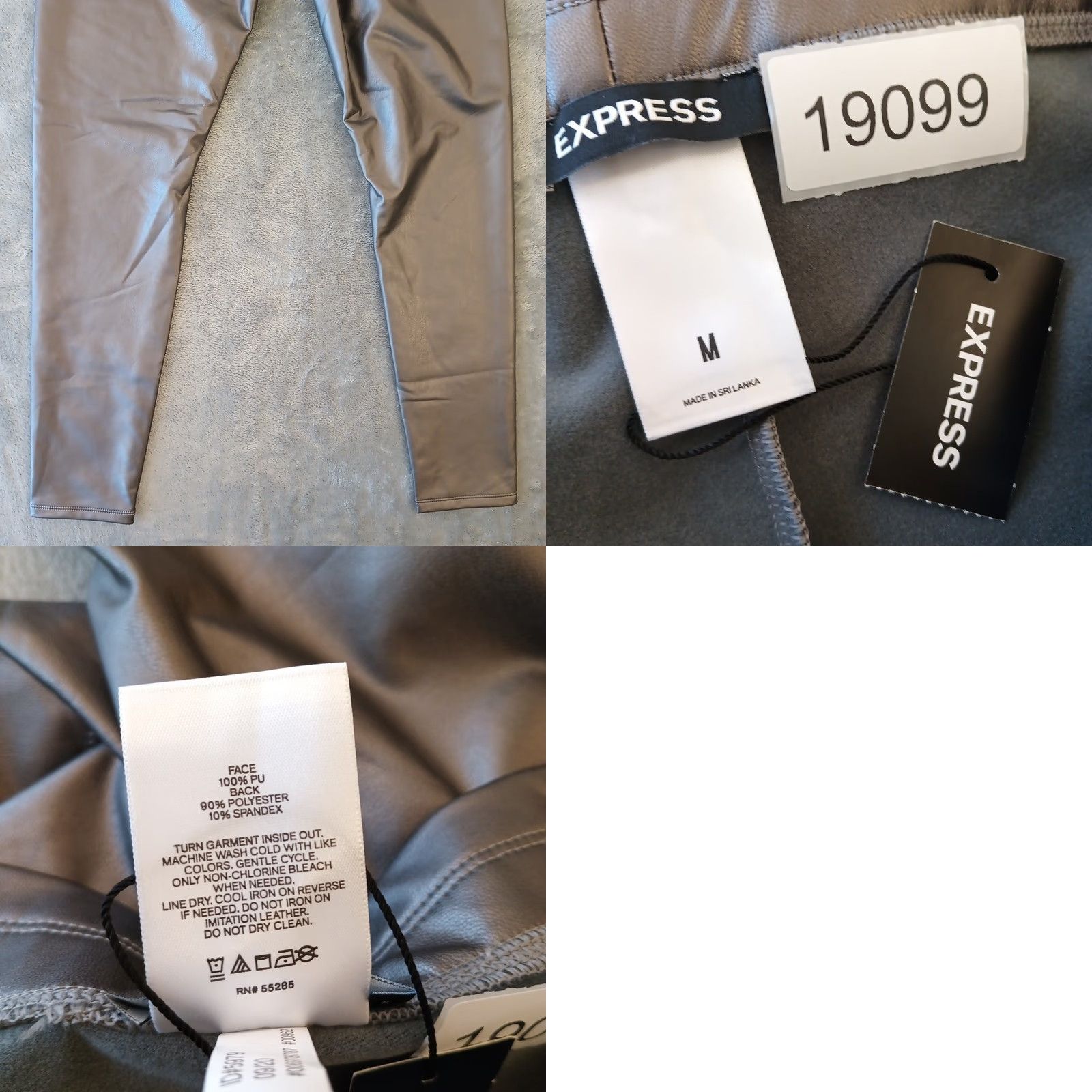 Express Express Pants Ankle Womens Medium Silver PU Pull On 30x28 Skinny Stretch Black? Size 32" / US 10 / IT 46 - 8 Thumbnail