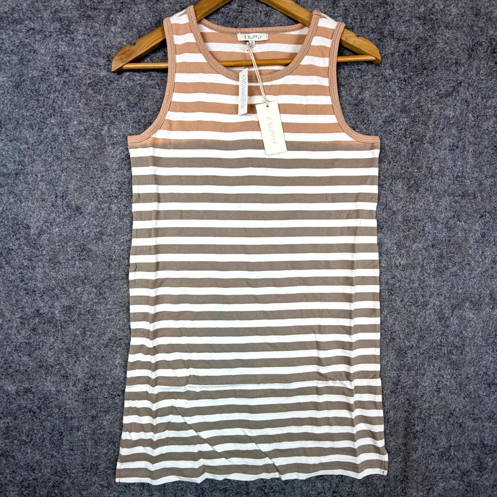 Z Supply ZSupply Tank Dress XS Washed Taupe Aya Sun Stripe Beach Boho Size XS / US 0-2 / IT 36-38 - 1 Thumbnail