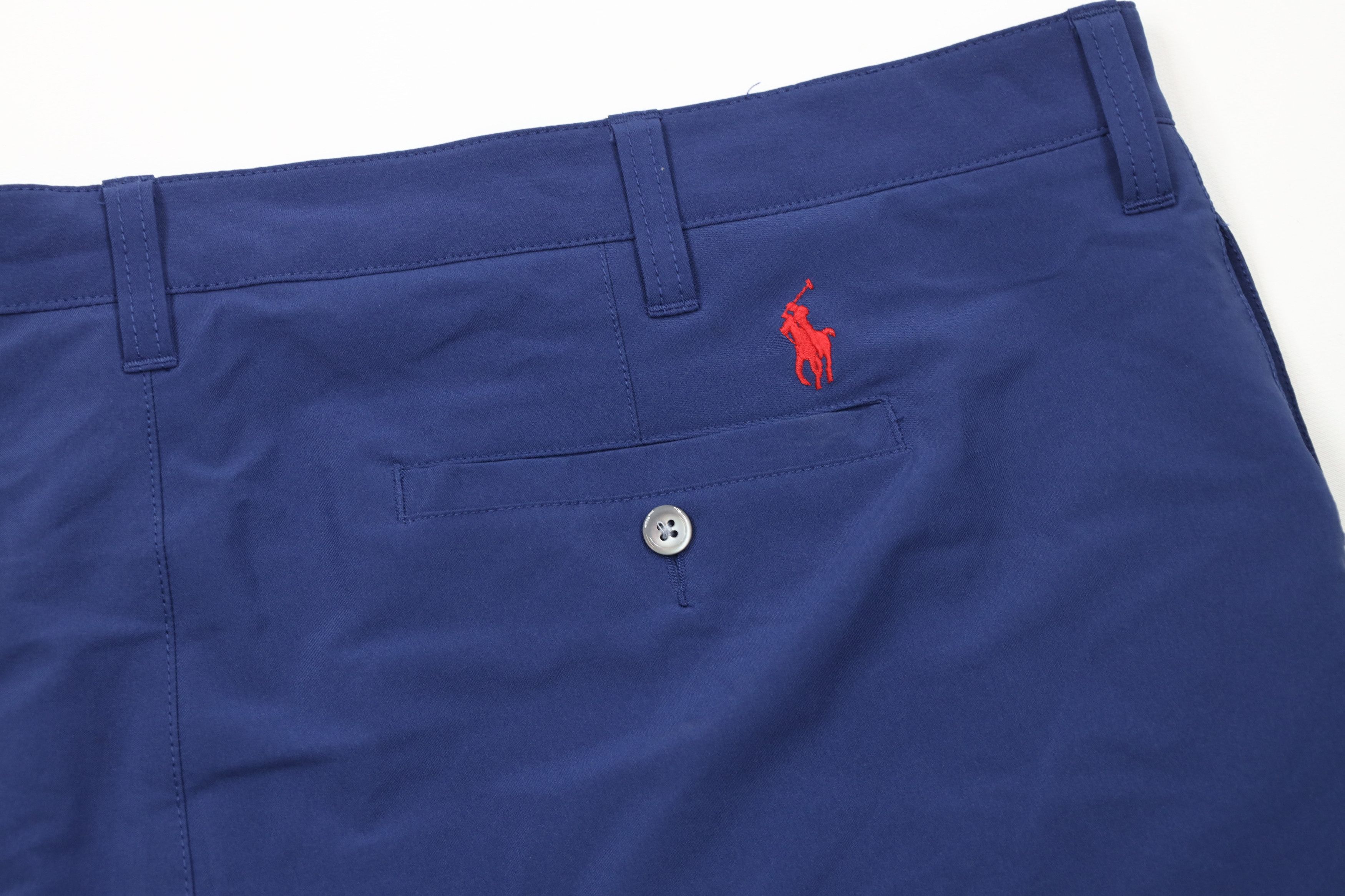 Ralph Lauren × Vintage Ralph Lauren Flat Front Tech Golfing Golf Chino Shorts Blue Size US 42 / EU 58 - 13 Thumbnail