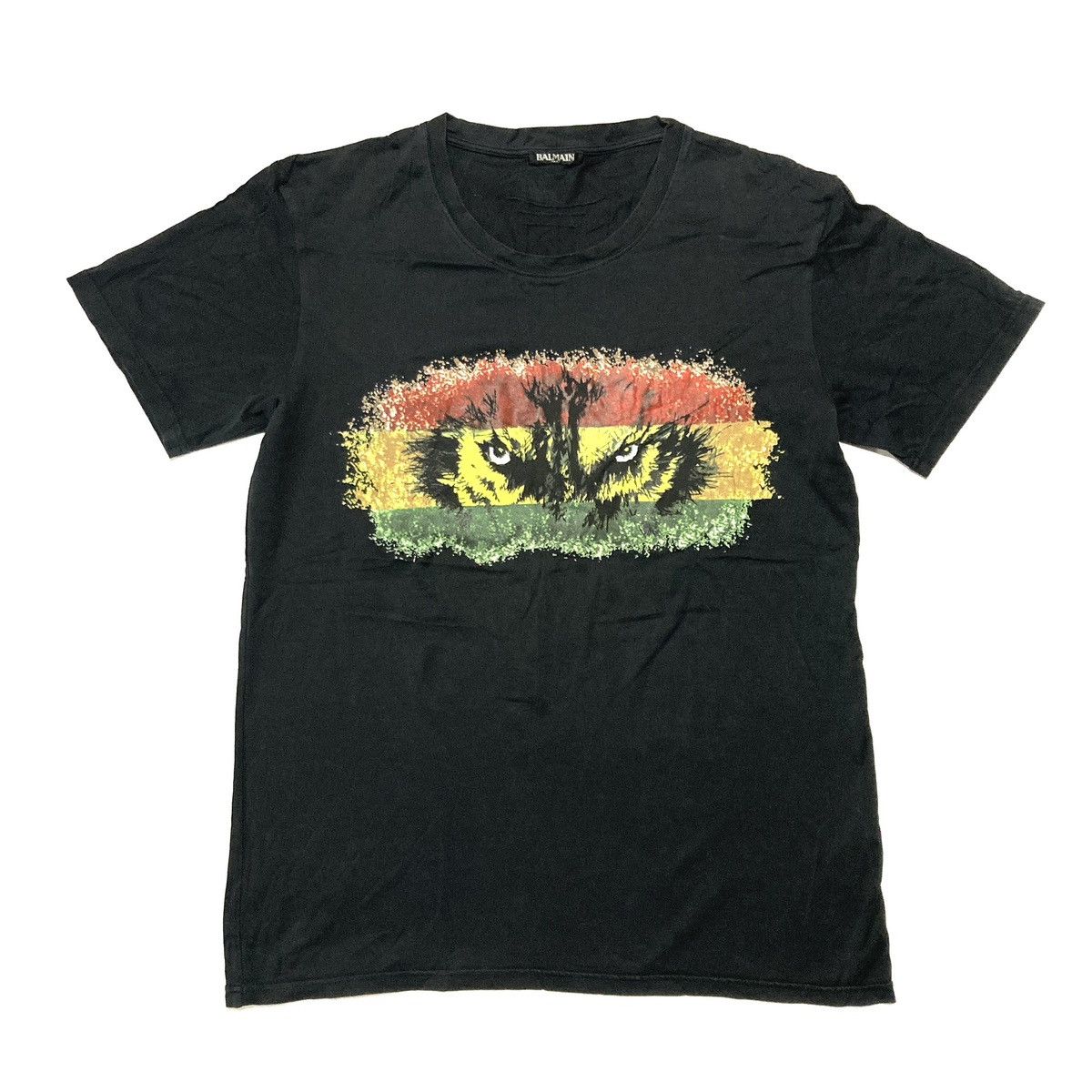 Balmain Black Tee T-shirt Big Graphic Designer