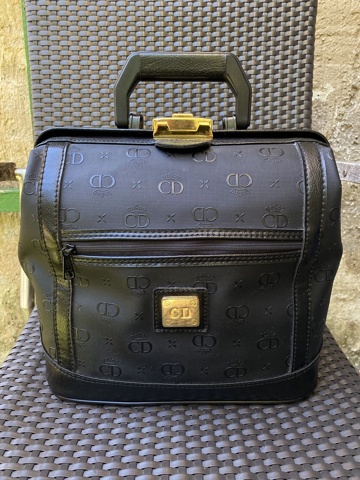 Vintage Vintage Christian Dior CD Travel Cosmetic Case Bag 1970s Size ONE SIZE - 1 Thumbnail