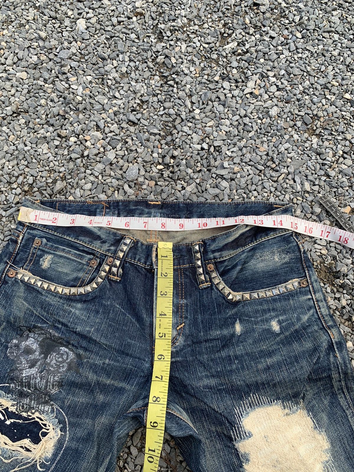 Kapital RARE EDWIN STUDDED PUNK STYLE LIKE HYSTERIC GLAMOUR DENIM Size US 31 - 19 Thumbnail
