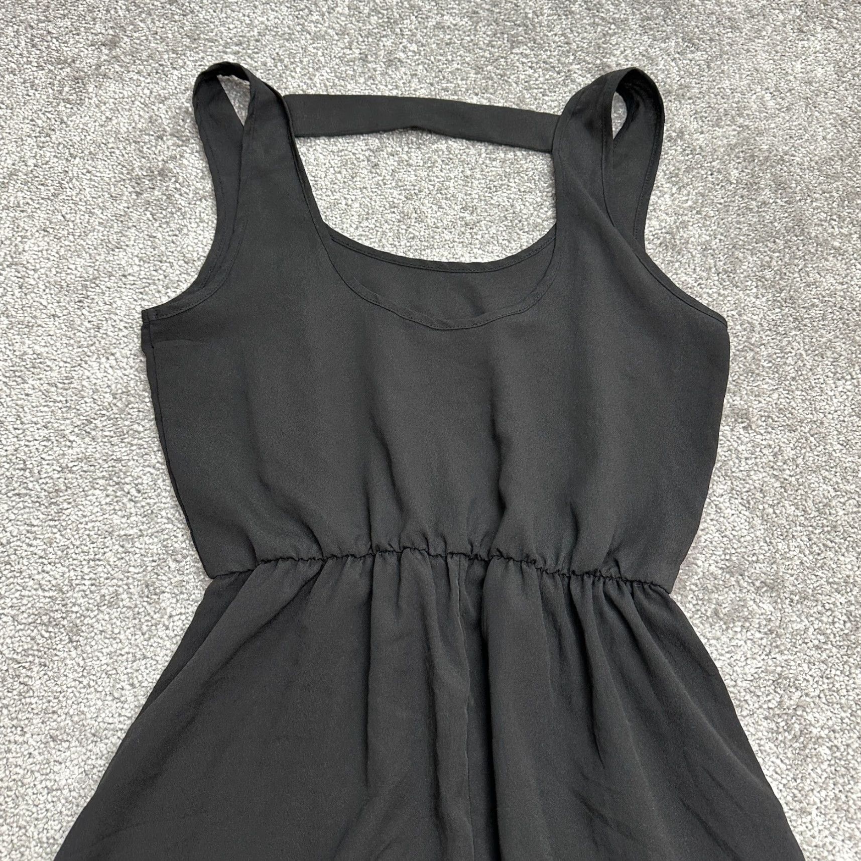 Vintage Lush Dress Womens Small Black A-Line Mini Short Backless Sleeveless Casual Solid Size 28" / US 6 / IT 42 - 3 Thumbnail
