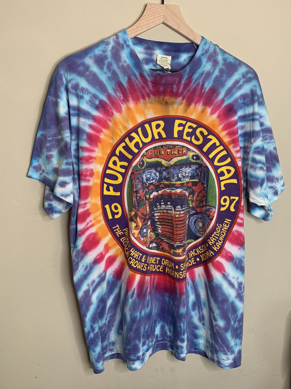 image of Band Tees x Screen Stars Vintage 1997 Furthur Festival Single Stitch T-Shirt in Black (Size XL)