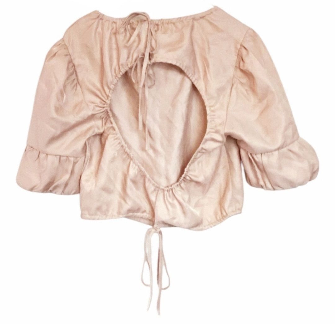 Other LOVE, WHIT BY WHITNEY PORT Pink Open Back Cropped Blouse Size S / US 4 / IT 40 - 7 Thumbnail