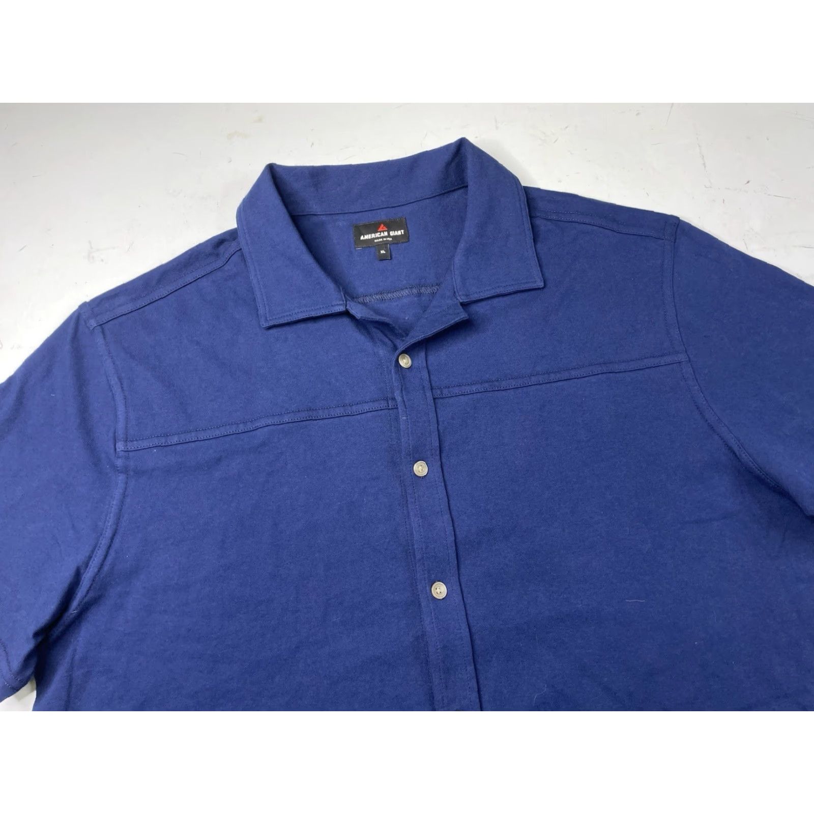 Vintage American Giant Shirt Men’s XL Horizon Blue Short Sleeve Button-Down Casual Cotton Pocketed Size US XL / EU 56 / 4 - 2 Thumbnail