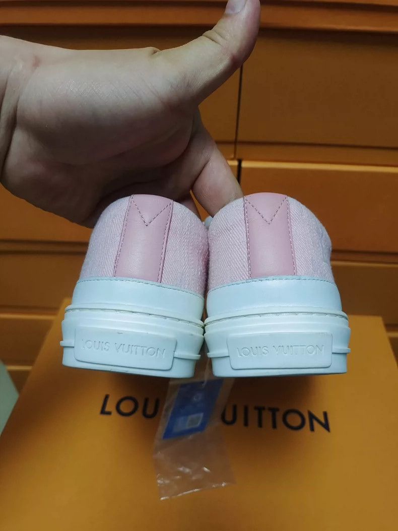 Louis Vuitton Louis Vuitton LV Pink Denim Print LaceUp Sneakers-2506 Size US 6 / IT 36 - 8 Thumbnail