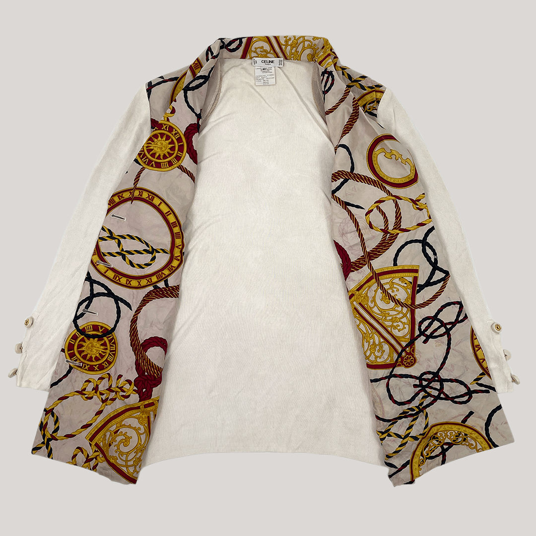 Celine × Vintage Vintage 80s Celine Silk Blazer Size M / US 6-8 / IT 42-44 - 8 Thumbnail