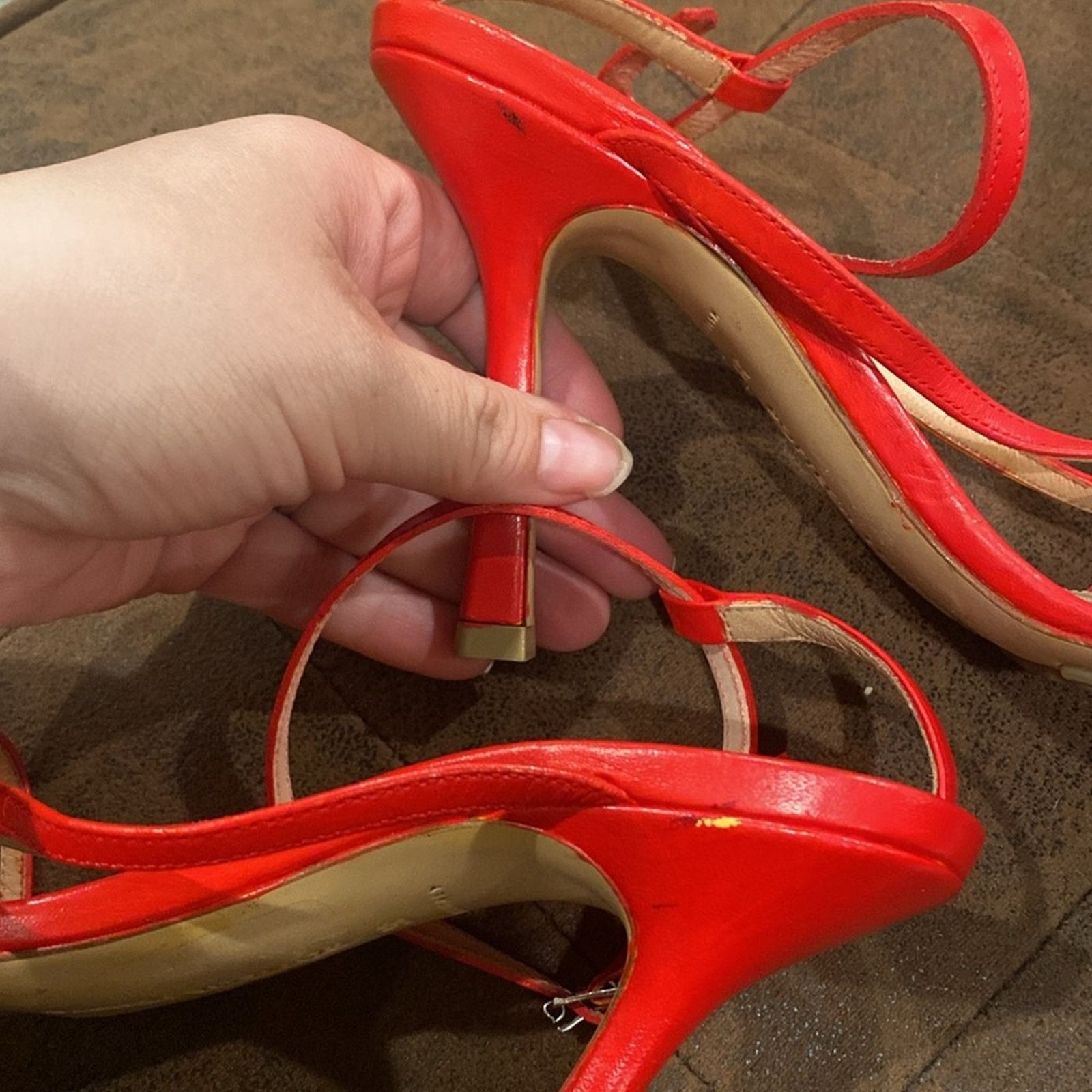Bottega Veneta BOTTEGA VENETA Leather Stretch Toe Heels Red 38 Size US 8 / IT 38 - 10 Thumbnail