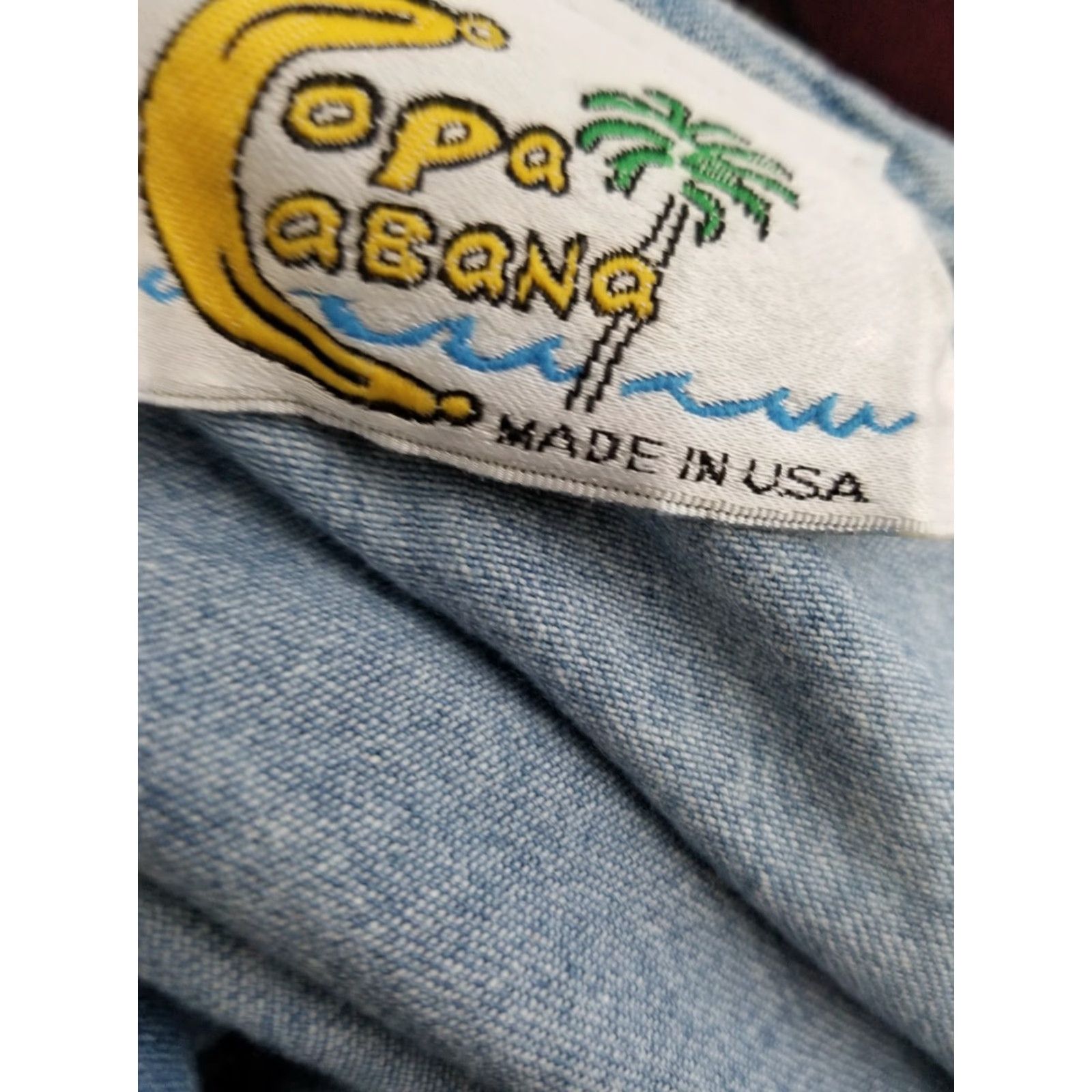 Vintage VINTAGE Copa Cabana Dress Women L Blue Beaded Jean Beach Cover Up O/S 80s Tunic Womens Size 36" / US 14 / IT 50 - 5 Thumbnail