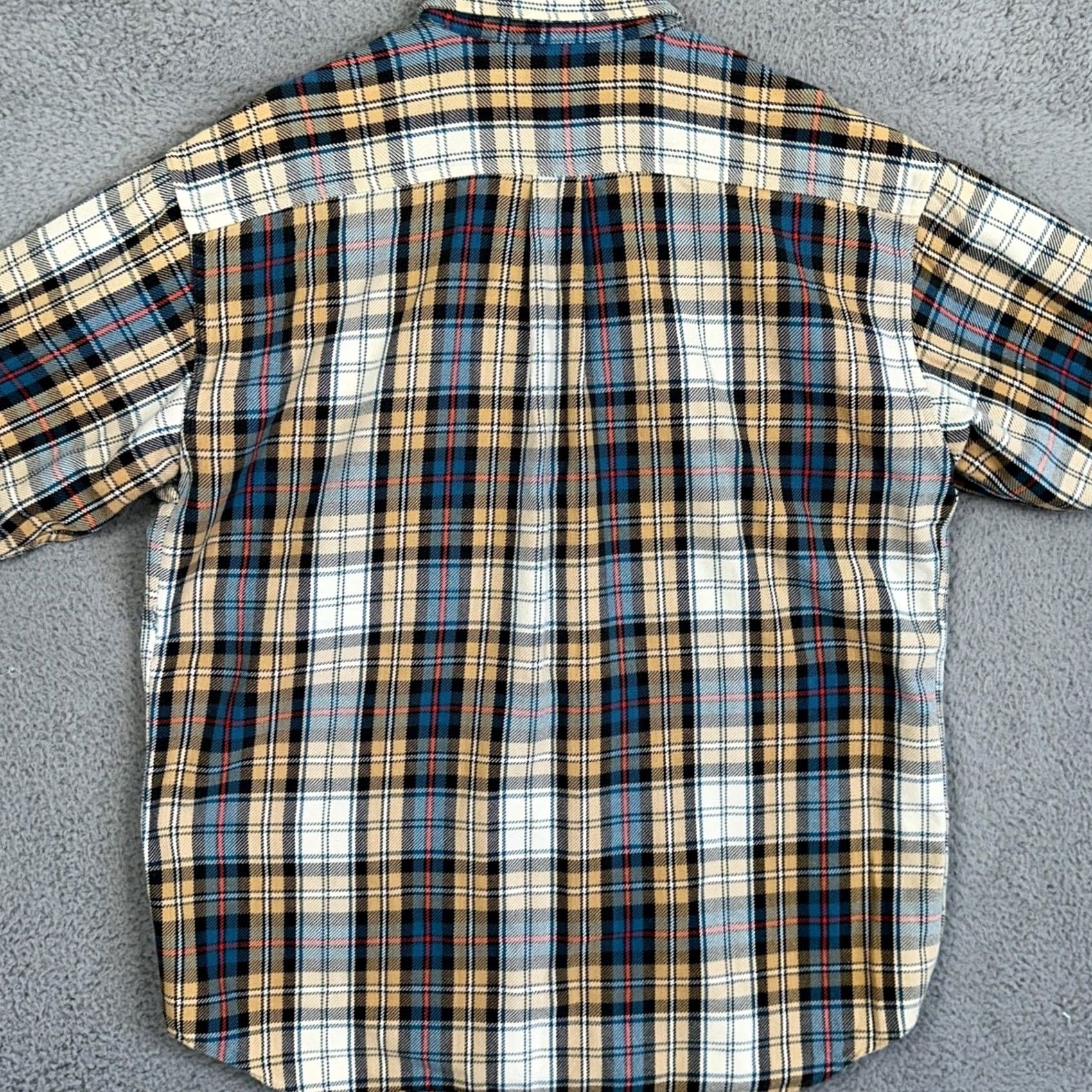 J.Crew J.CREW Shirt Mens XL Blue Tan Plaid Flannel Button Up Long Sleeve Casual Workwear Size US XL / EU 56 / 4 - 3 Thumbnail
