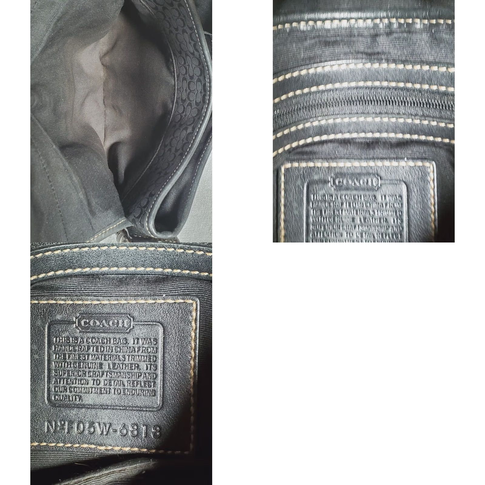 Coach VTG Coach Soho Shoulder Bag Black Signature C Monogram Jacquard Canvas Leather Crossbody/Shoulder Bag Womens Small 90s Designer Velvet Buckle Accent Size ONE SIZE - 8 Thumbnail