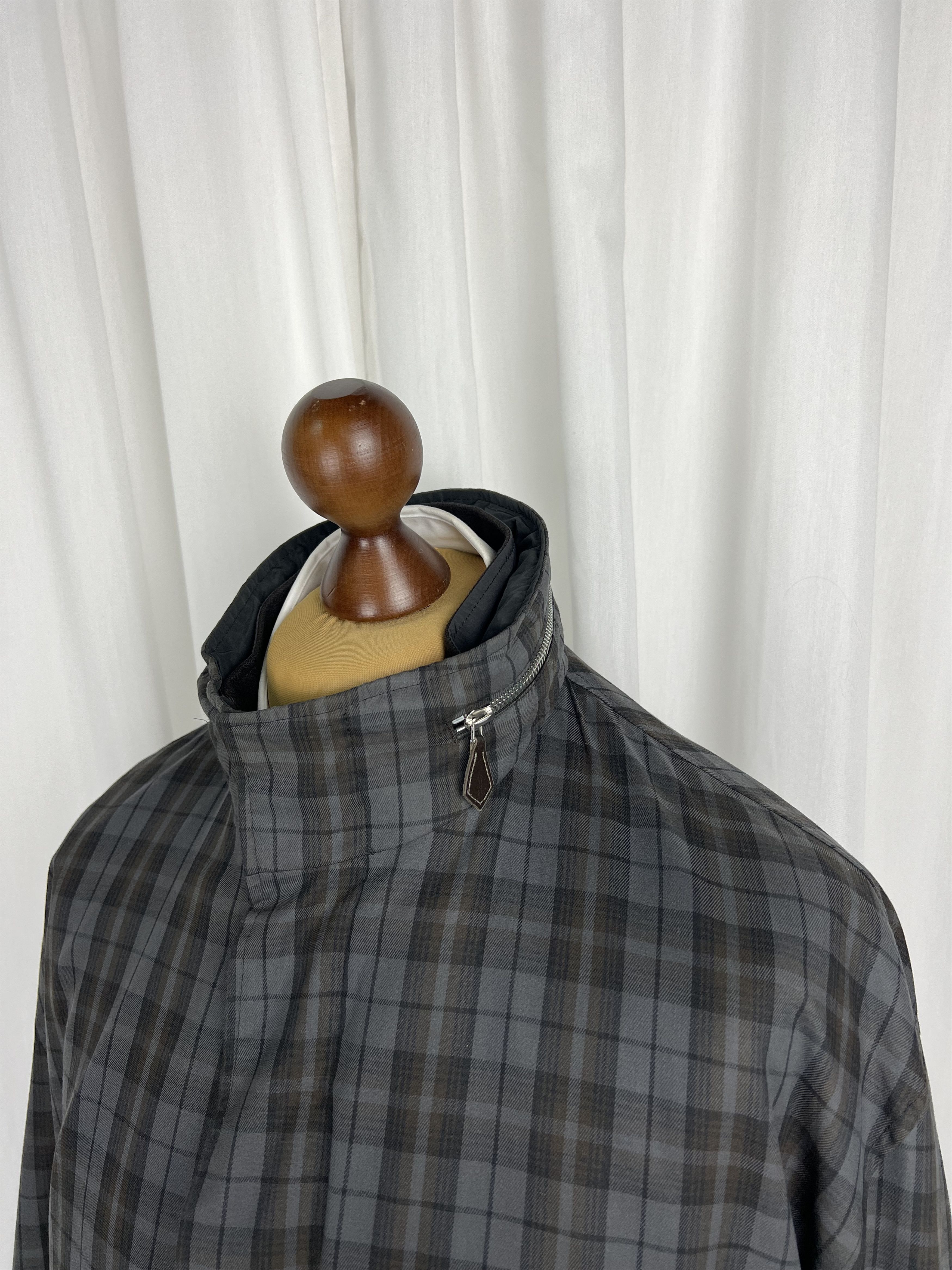 Hermes Plaid Waxed Cotton Removable Cashmere Lining Long Coat Size US L / EU 52-54 / 3 - 7 Thumbnail