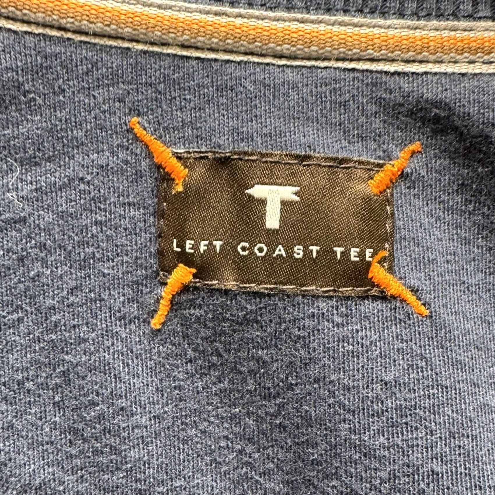 Vintage Left Coast Tee Vest Mens M Blue Zip Logo Sleeveless Knit 100% Cotton Midweight Crew Neck Made in Peru Size US M / EU 48-50 / 2 - 6 Thumbnail