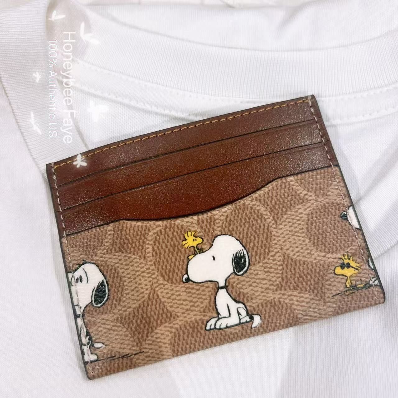Coach Coach X Peanuts Slim Id Card Case With Snoopy Print CBK55 Size ONE SIZE - 2 Thumbnail