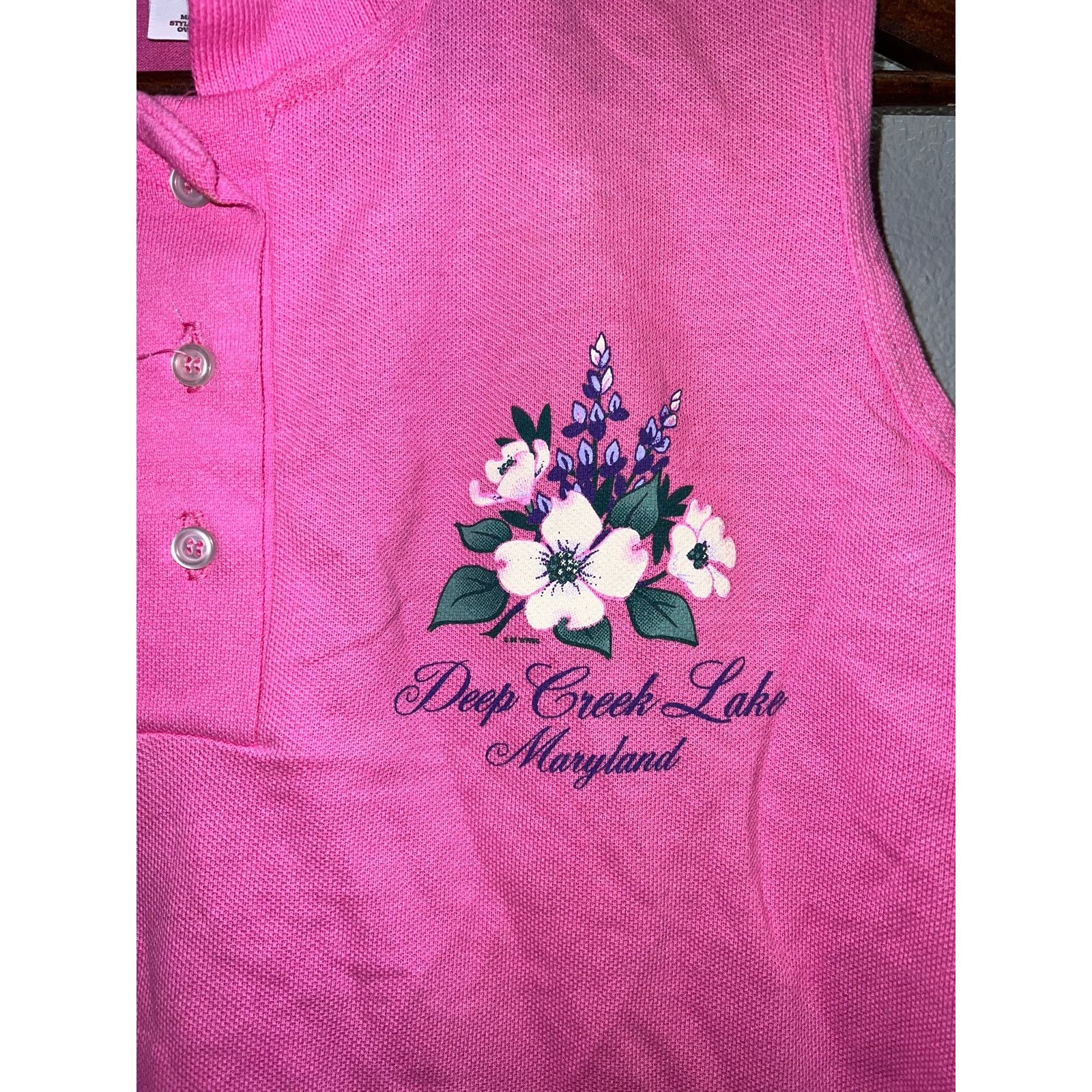 Anvil Vintage Deep Creek Lake Top Shirt Maryland Pink Tee VTG S Size S / US 4 / IT 40 - 3 Thumbnail