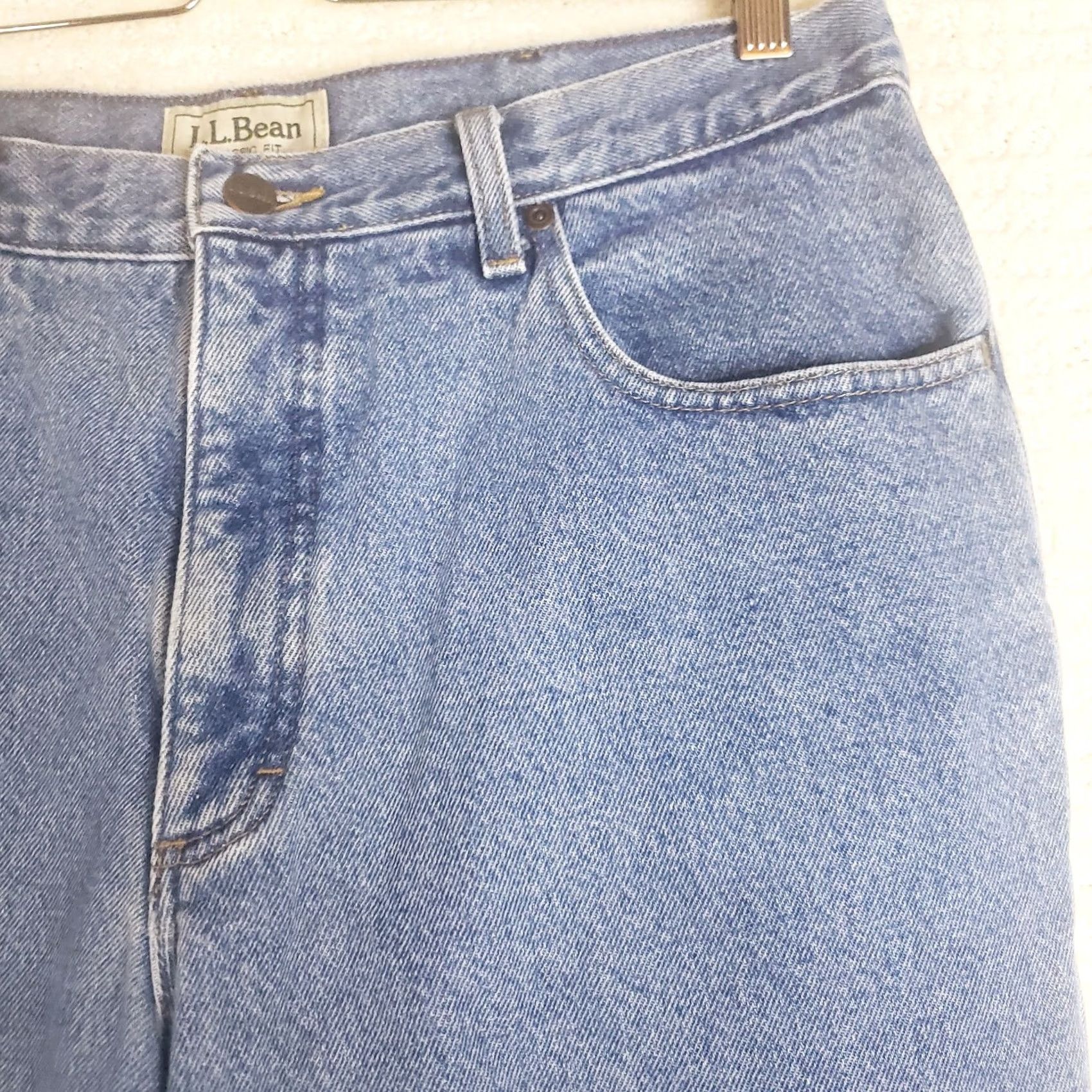 Vintage VINTAGE LL Bean Classic Fit Fleece Lined Jeans Blue Denim 35x30 Men's Size US 35 - 7 Thumbnail