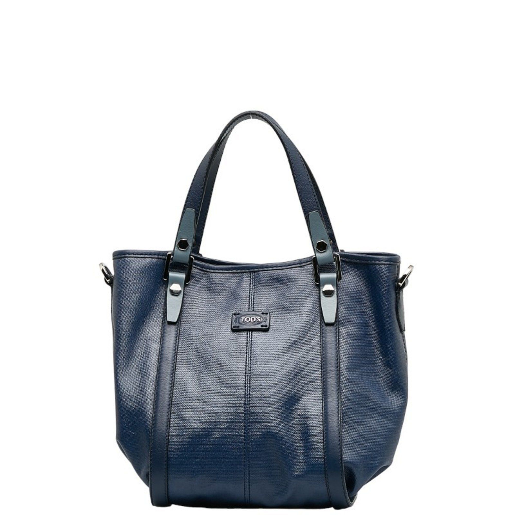 image of Tods Tod's Tod’S Handbag Tote Bag Metallic Blue Pvc Leather Women’S, Women's