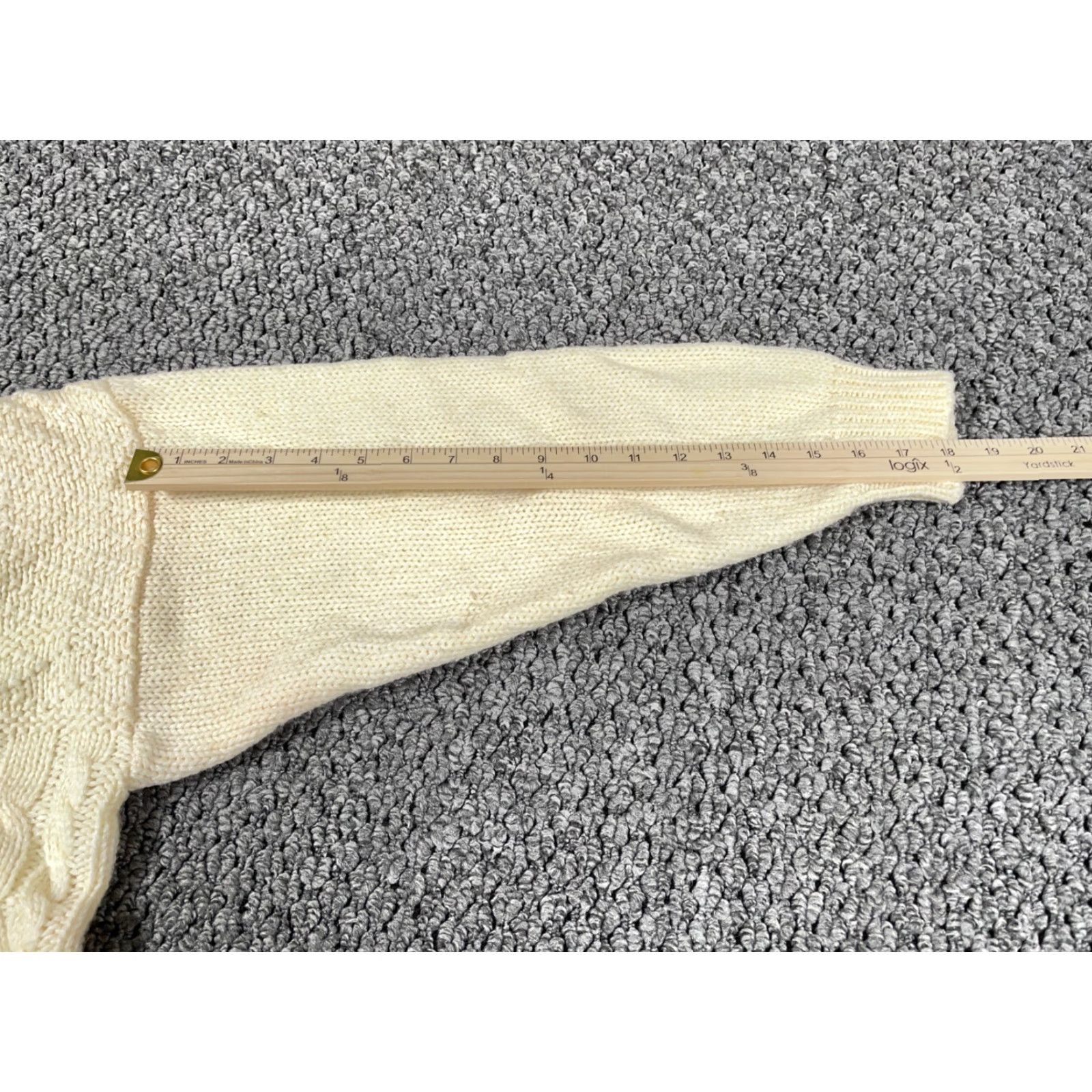 Vintage VINTAGE Boundary Waters Cable Knit Mock Neck Sweater Women's Large Ivory Preppy Lightweight Size L / US 10 / IT 46 - 7 Thumbnail