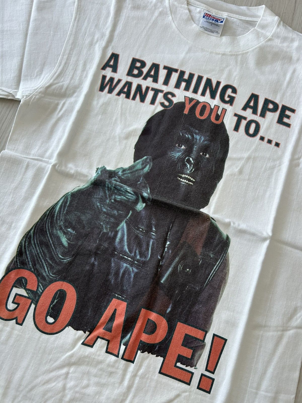 Bape VERY RARE OG 1998 A BATHING APE “GO APE” TEE Size US M / EU 48-50 / 2 - 3 Thumbnail