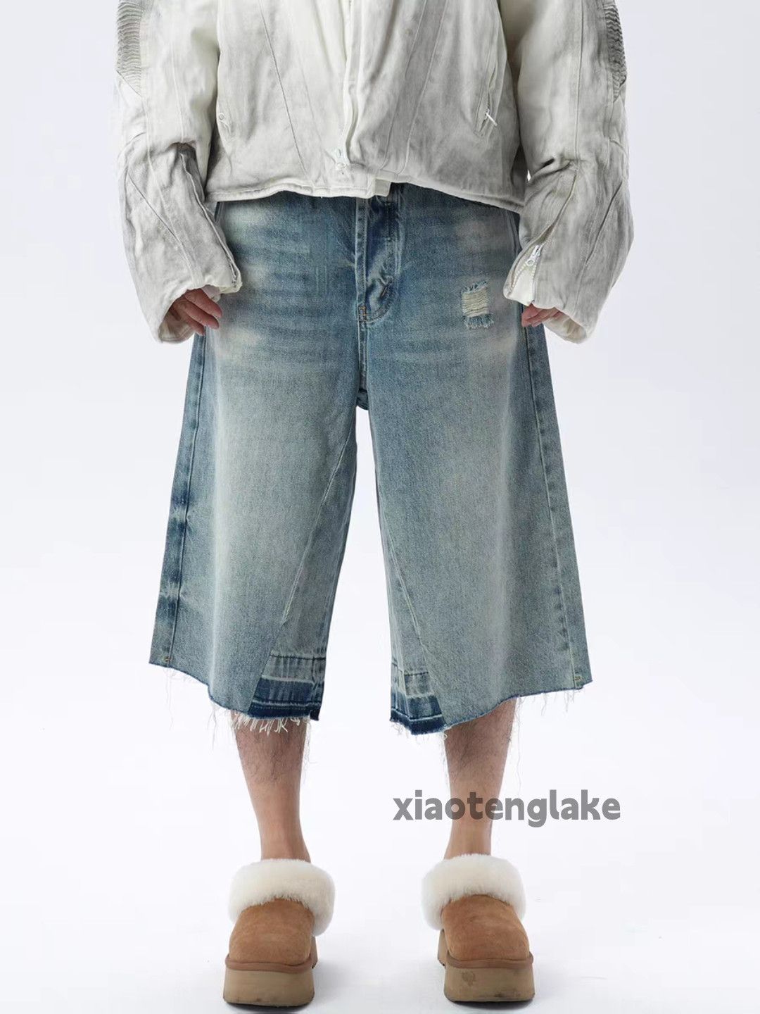 Vintage xz vintage loose baggy flared hiphop Denim Shorts Size US 32 / EU 48 - 1 Thumbnail