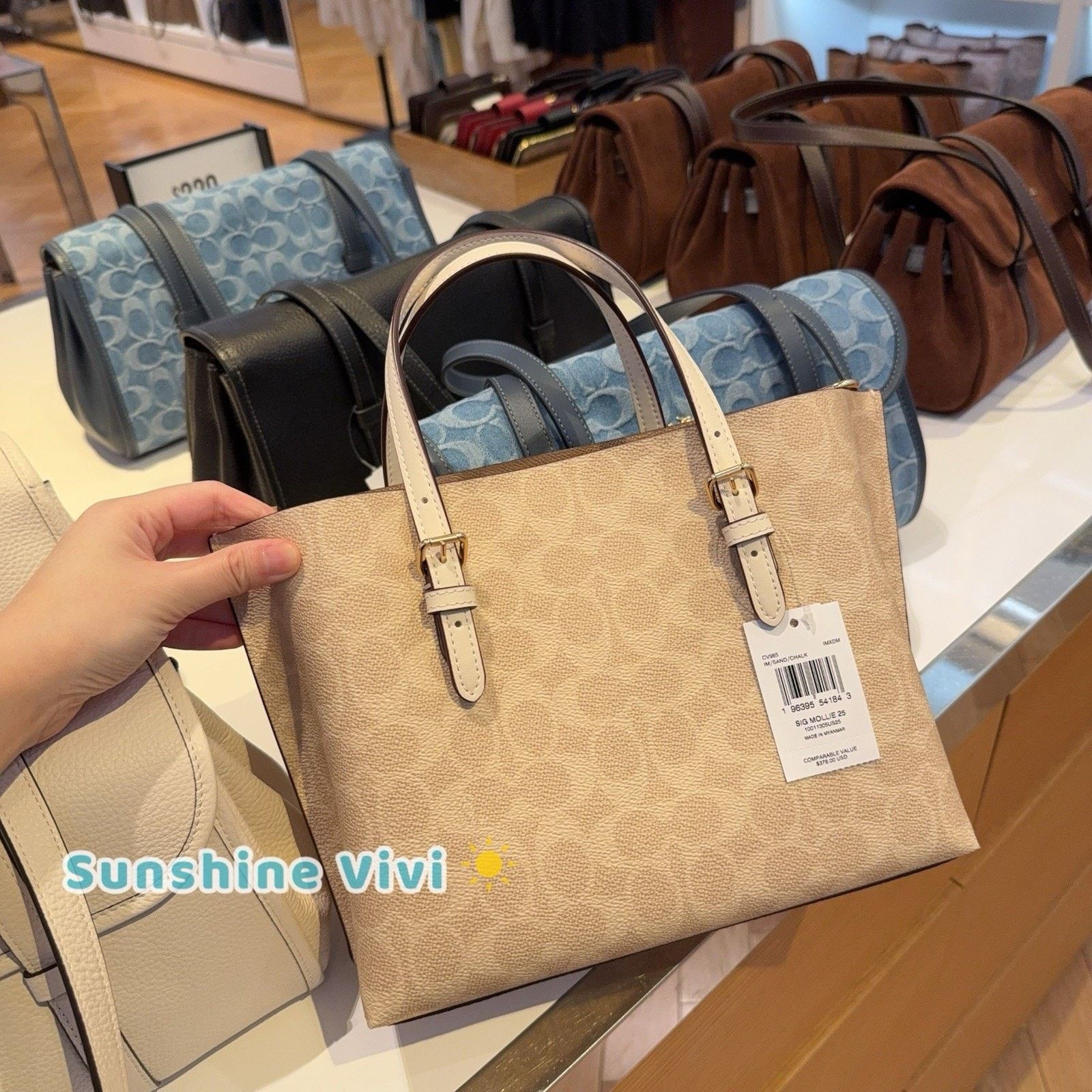 Coach NWT Coach Mollie Tote 25 in Crossbody CV965 Gold/Sand/Chalk Size ONE SIZE - 3 Thumbnail