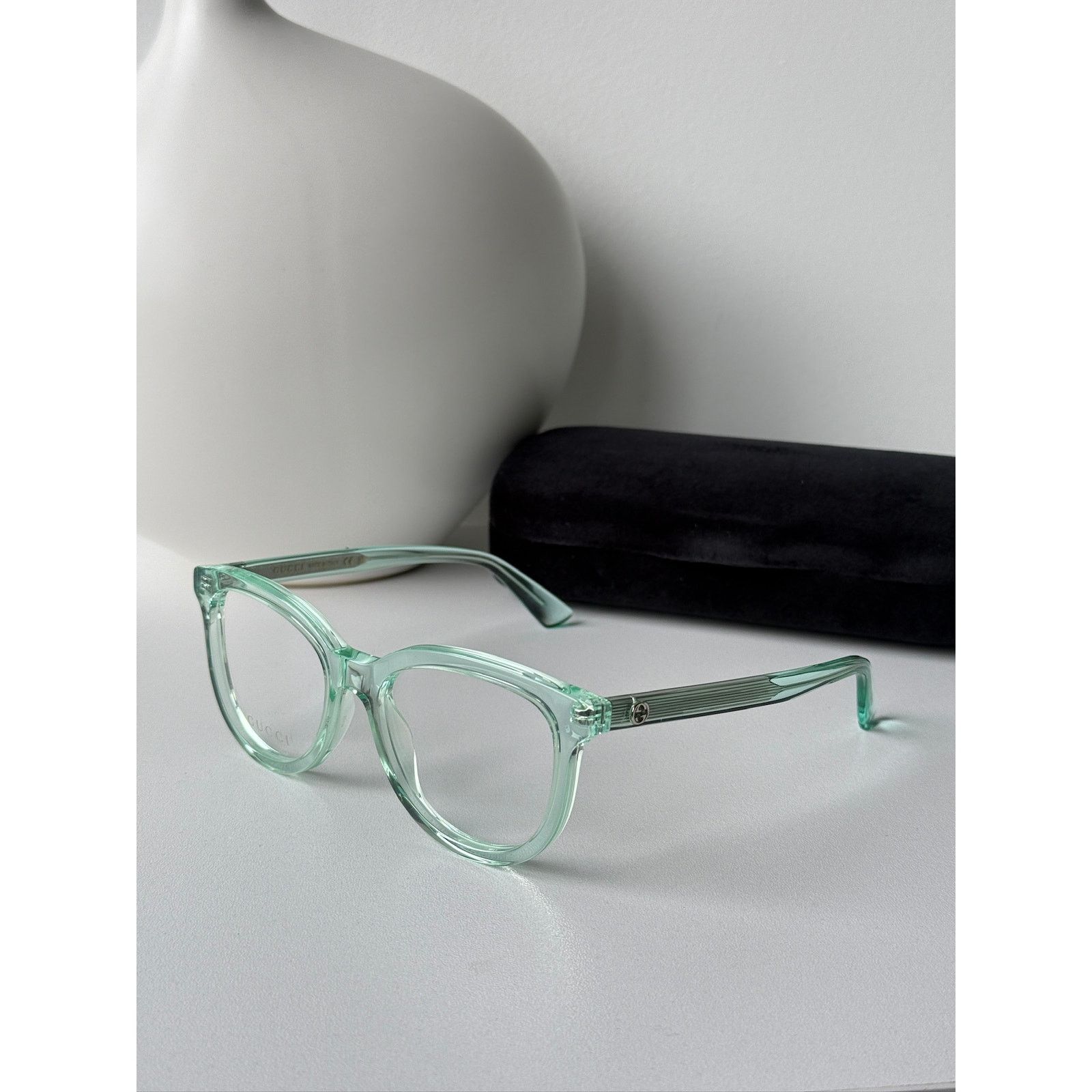 Gucci NEW Gucci GG1687O Clear Green Round Eyeglasses Frames Size ONE SIZE - 3 Thumbnail