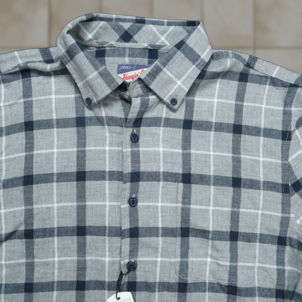 johnnie-O Johnnie O Shirt Mens Medium Light Gray Fischer Plaid Long Sleeve Button NWT Size US M / EU 48-50 / 2 - 1 Thumbnail