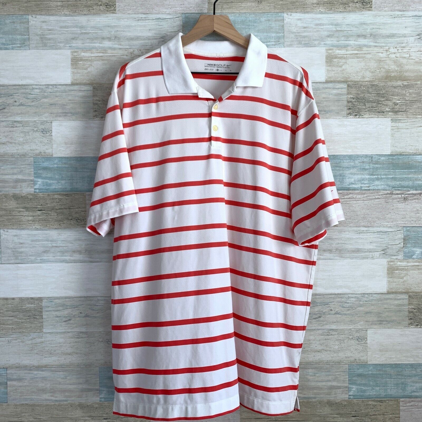 Nike Nike Golf UV Ultra Bold Stripe Polo Shirt White Pink Mens XL Size US XL / EU 56 / 4 - 2 Thumbnail