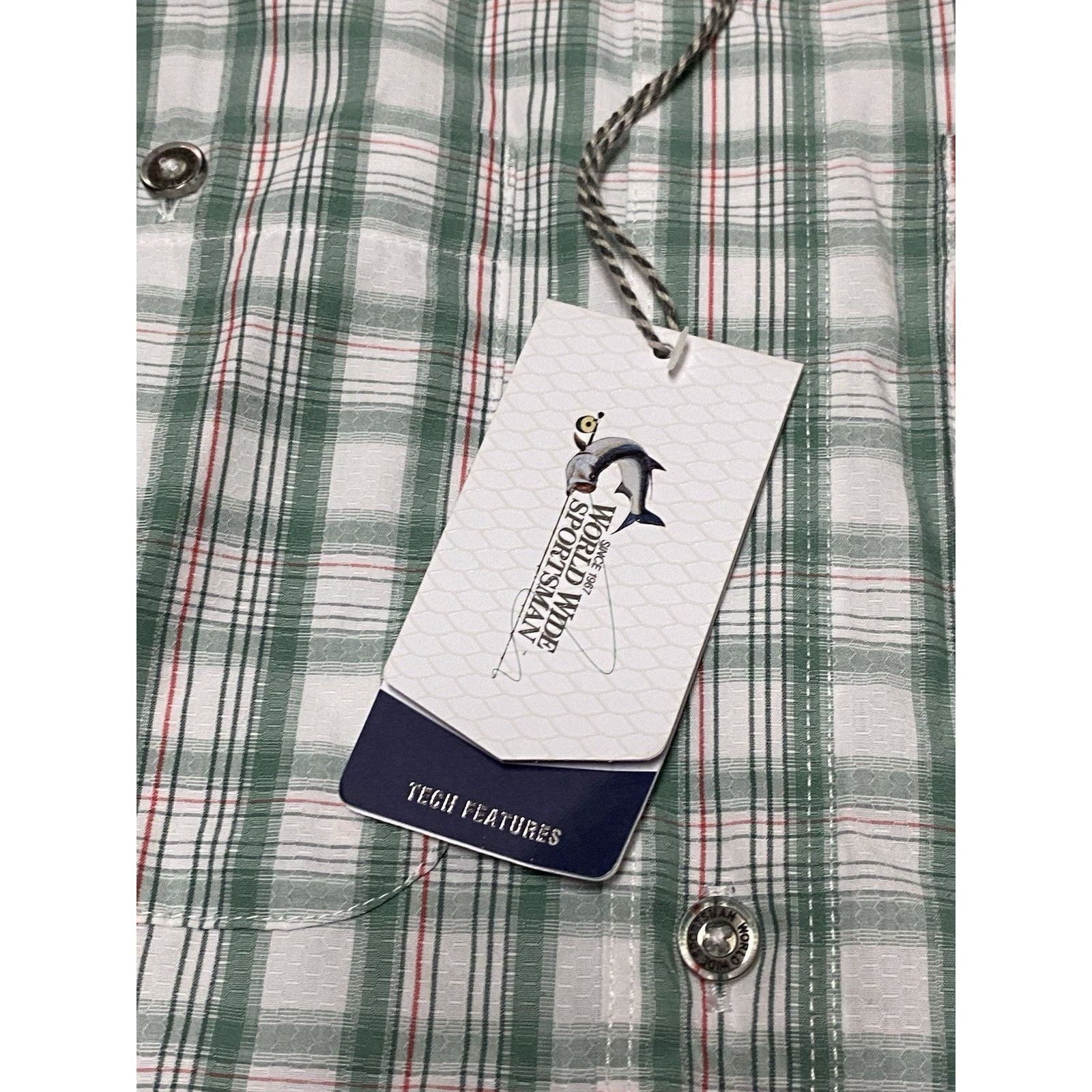 Other Sportsman Vented Fishing Shirt Men's Medium Green Plaid Size US M / EU 48-50 / 2 - 3 Thumbnail