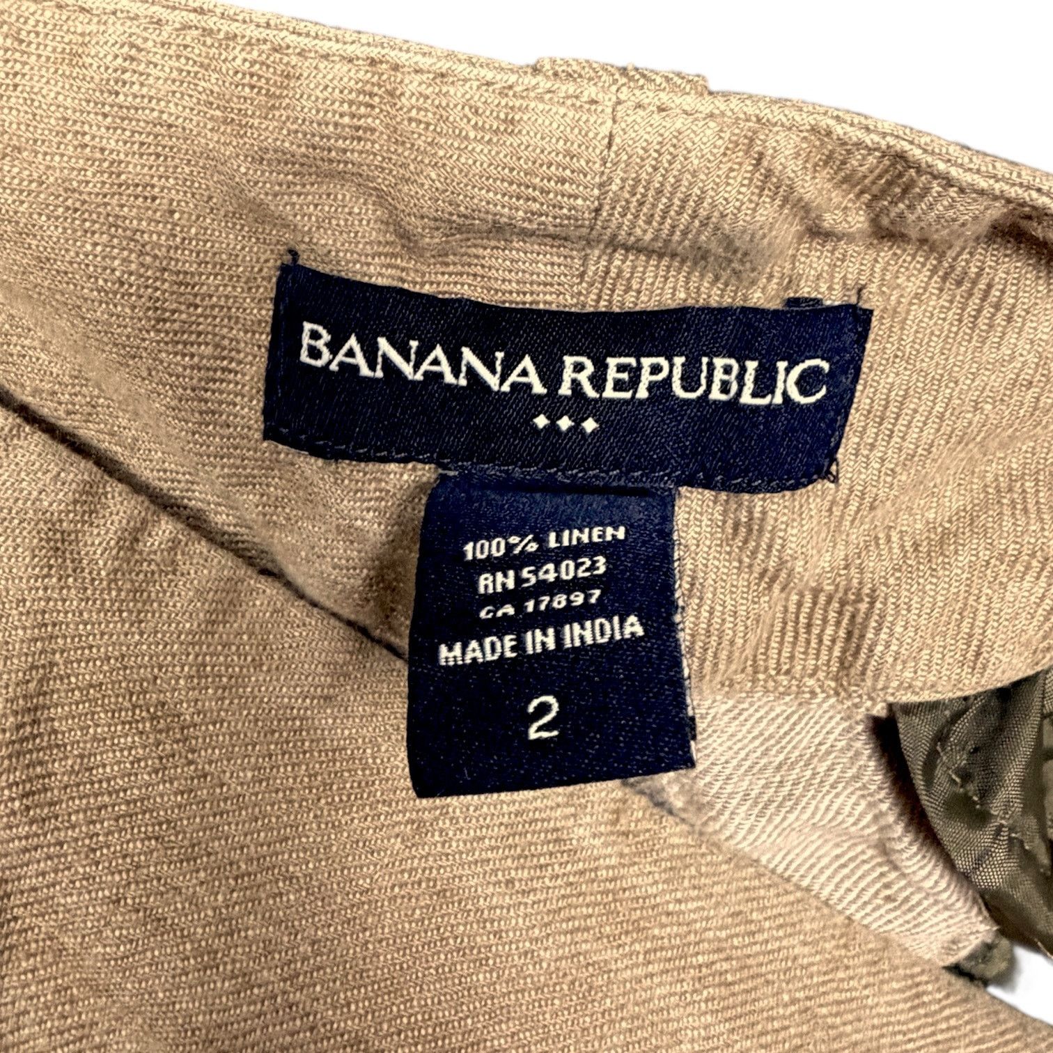 Banana Republic Banana Republic Martin Fit 100% Linen Tan Wide Leg Pants 2 Size 26" / US 2 / IT 38 - 6 Thumbnail