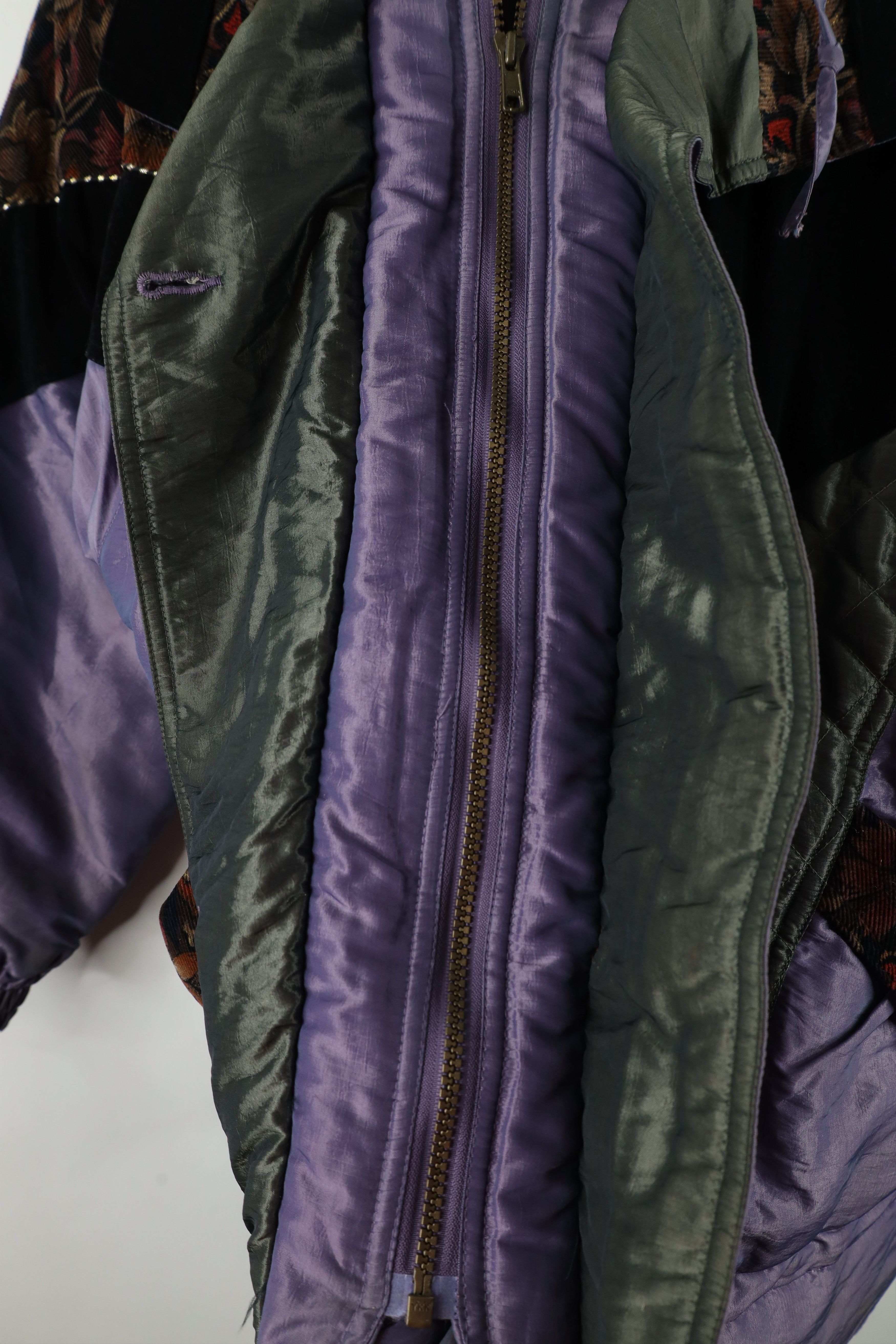 Vintage Vintage 90s Streetwear Corduroy Velour Flower Puffer Jacket Size M / US 6-8 / IT 42-44 - 11 Thumbnail