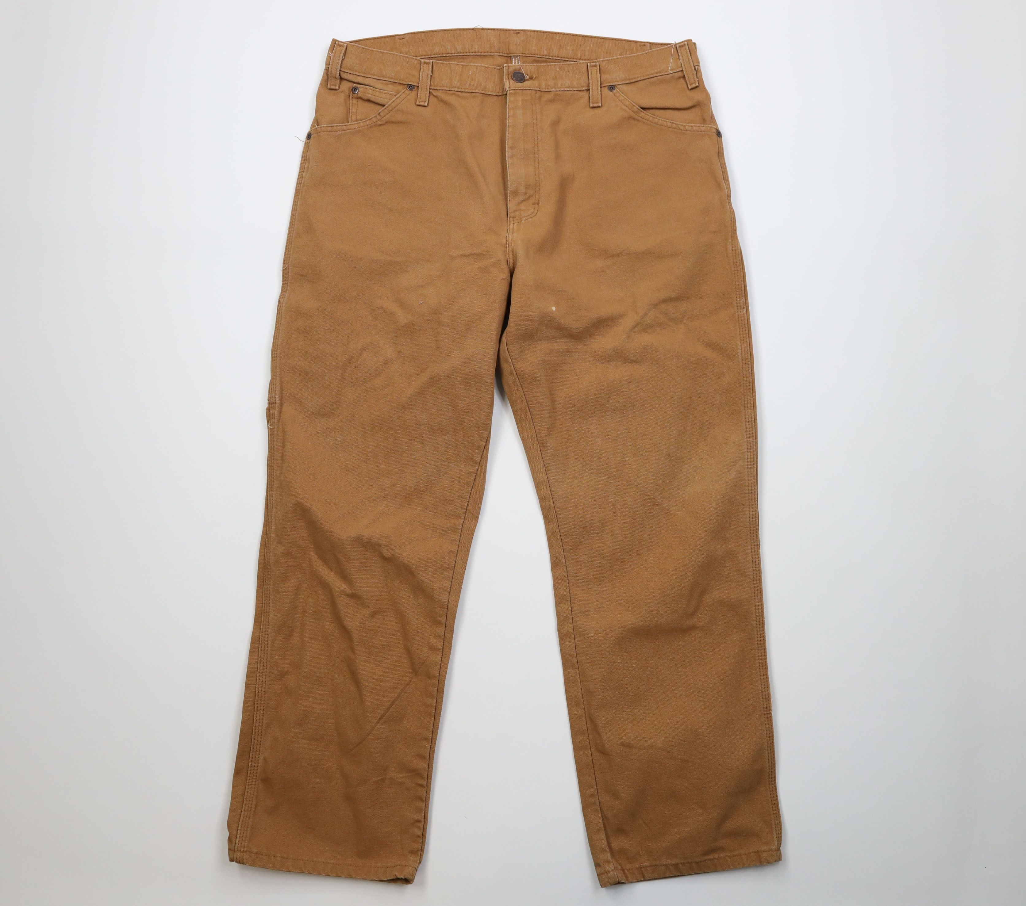 Dickies Vintage Y2K Dickies Wide Leg Canvas Dungaree Pants Brown Size US 38 / EU 54 - 1 Thumbnail