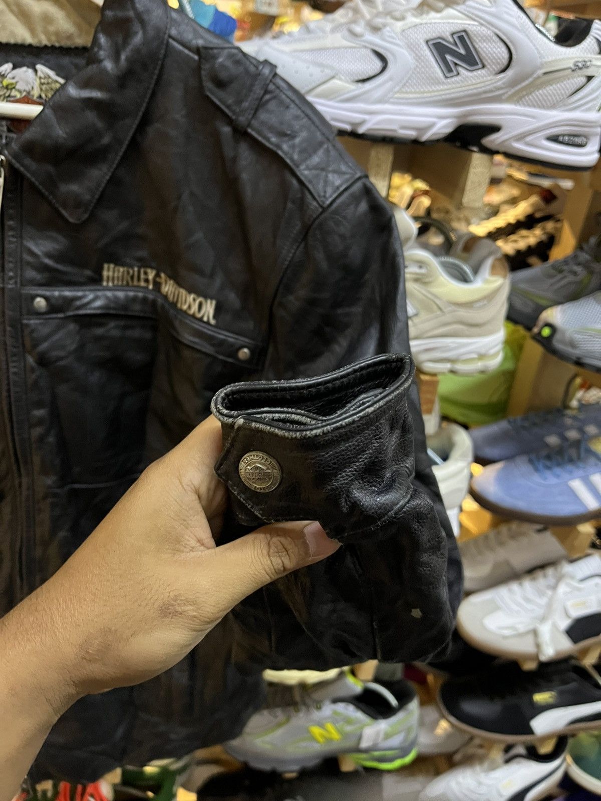 Harley Davidson × Vintage Harley Davidson Leather Jacket!! Size US M / EU 48-50 / 2 - 6 Thumbnail