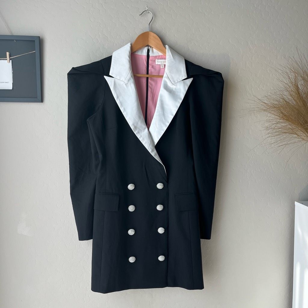 Ronny Kobo Ronny Kobo Mayaletta Double-Breasted Black Blazer Mini Jacke Size M / US 6-8 / IT 42-44 - 1 Thumbnail