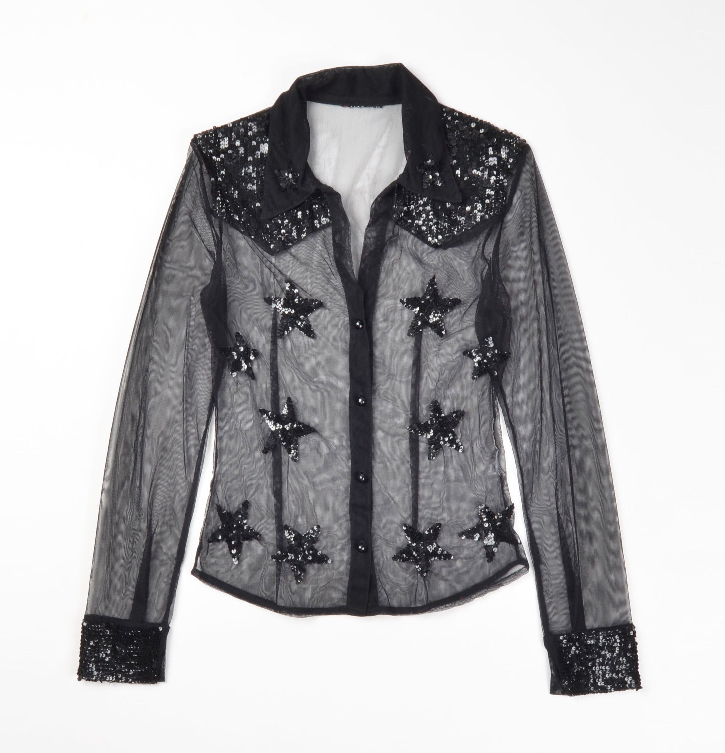 Morgan De Toi Vintage Morgan de Toi Y2K Mesh Stars Beaded Shirt Size M / US 6-8 / IT 42-44 - 1 Thumbnail