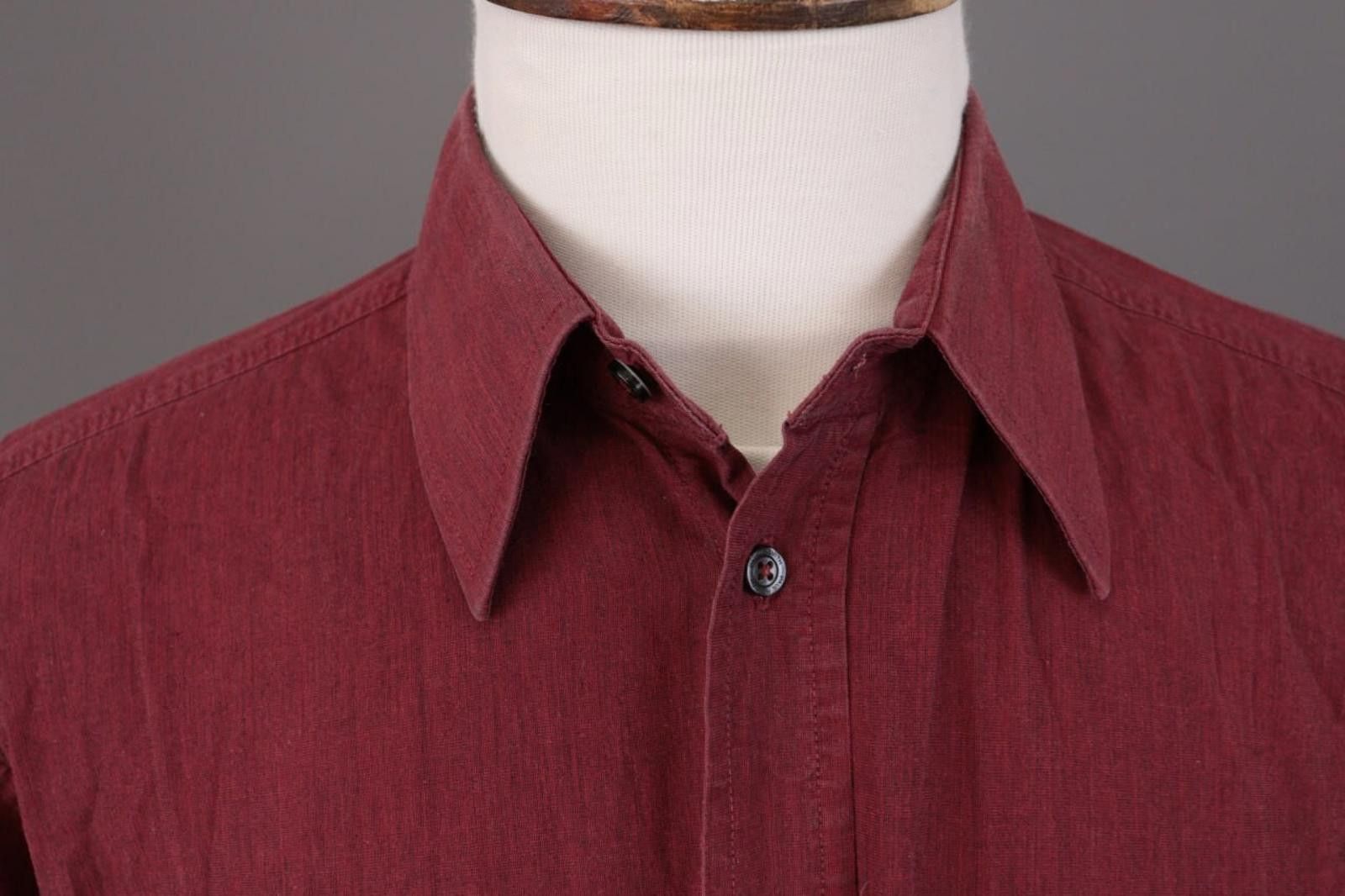 Paul Smith Vintage Paul Smith Burgundy Down Dress Shirt Size 43 Size US M / EU 48-50 / 2 - 4 Thumbnail