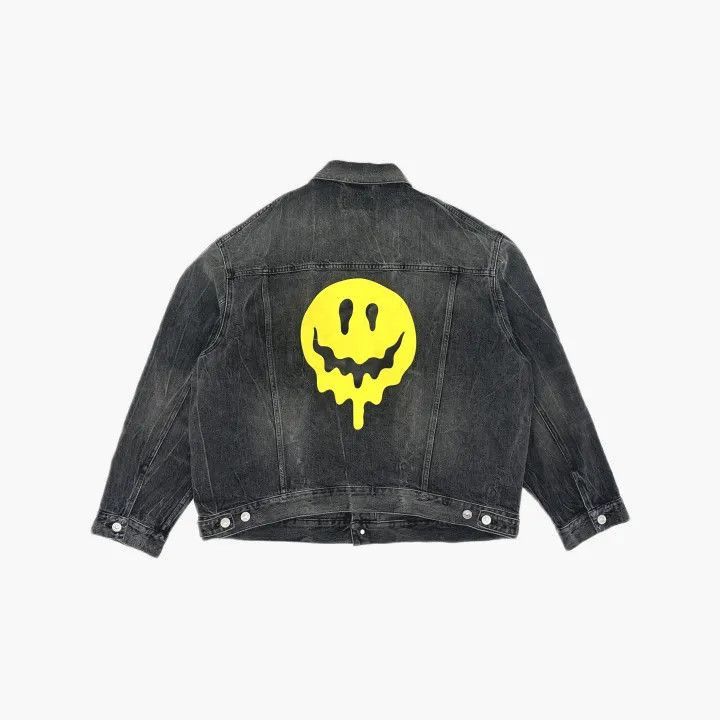 Balenciaga Balenciaga SS21 Drip Peace Denim Jacket 0079-2507 Size US L / EU 52-54 / 3 - 3 Thumbnail