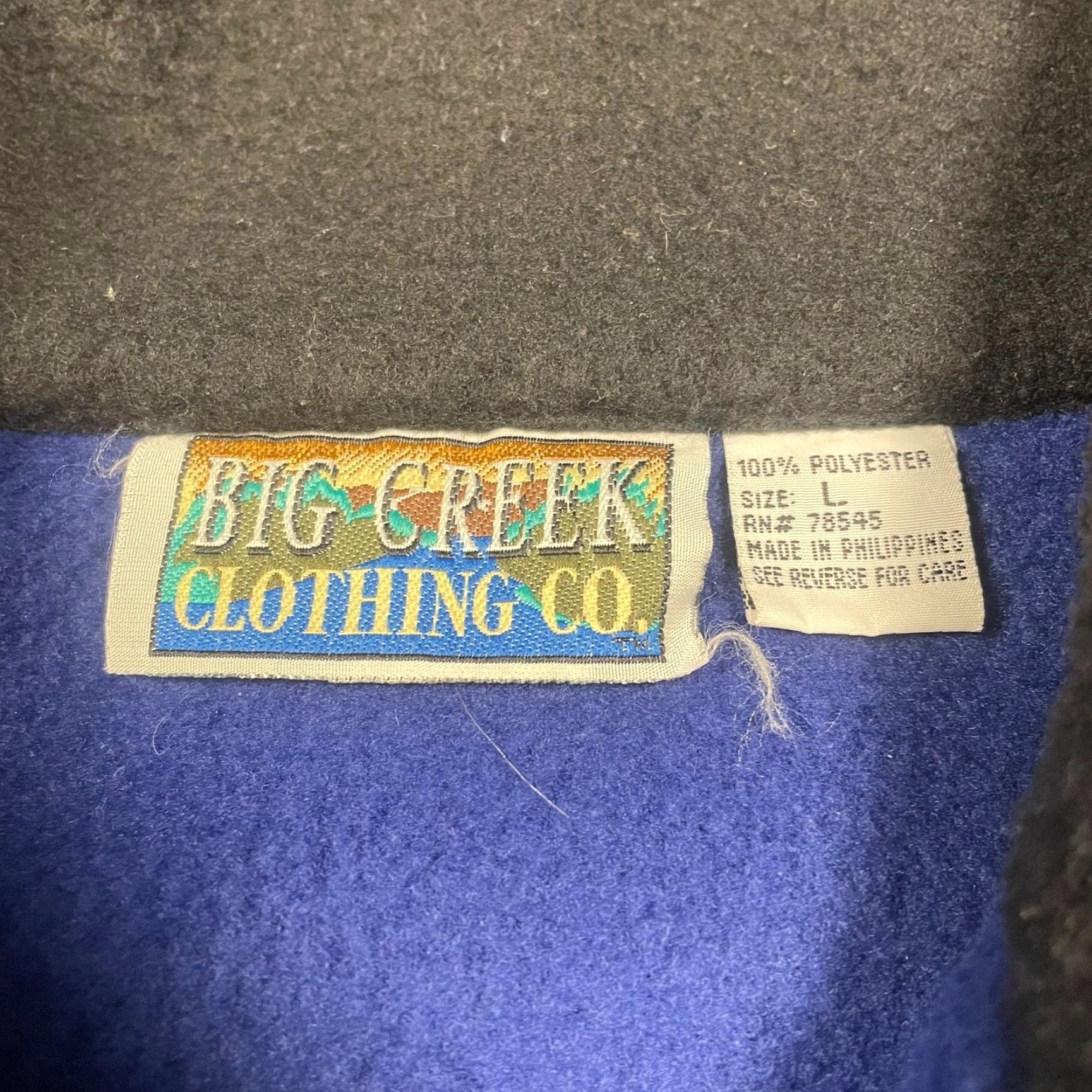 Vintage VINTAGE Big Creek Clothing Co. Quarter Zip Hiking Fleece Jacket Men’s Large Blue 90s Nature Outdoor Outdoor Mens Jacket Size US L / EU 52-54 / 3 - 8 Thumbnail