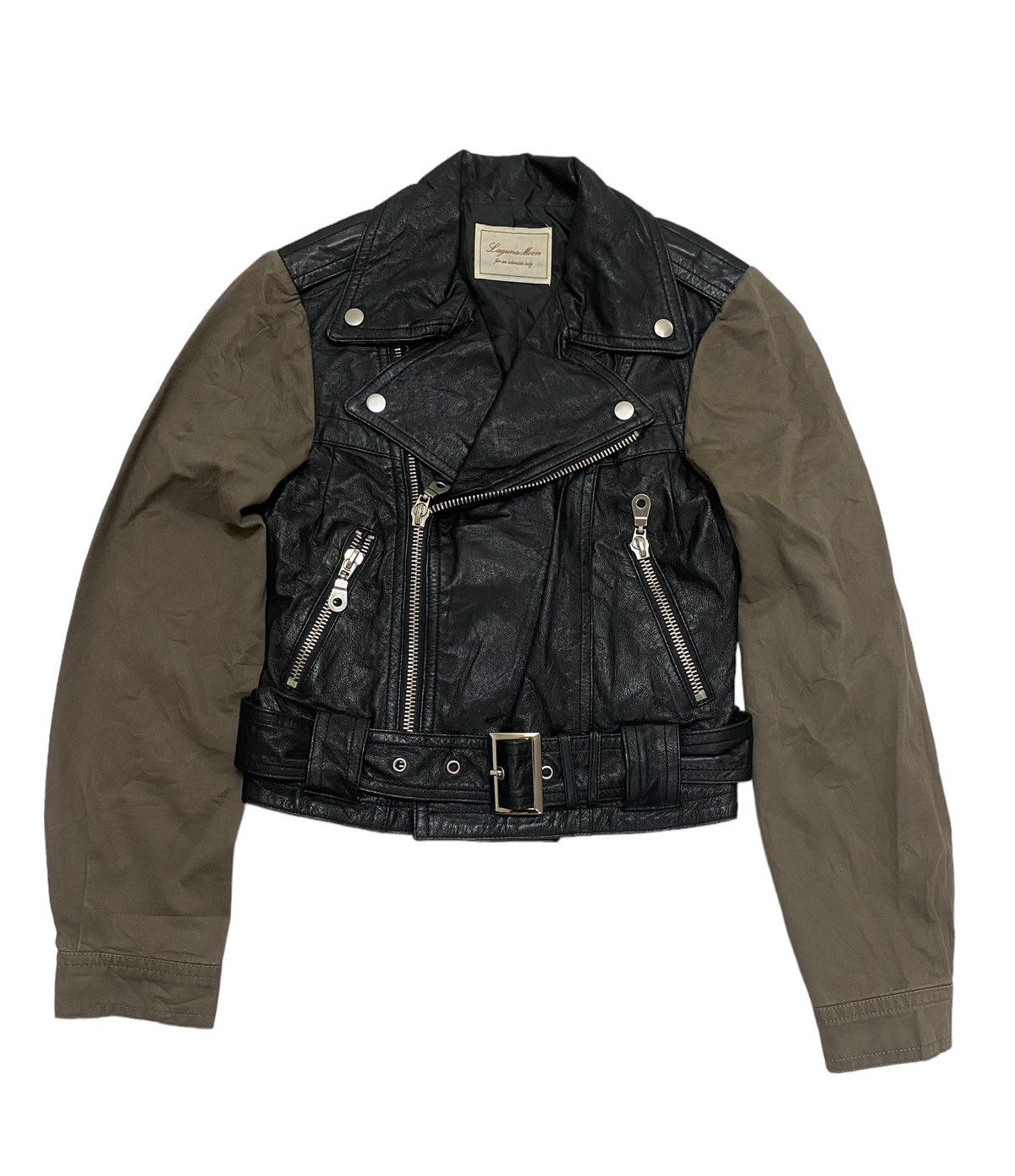Japanese Brand × Leather LagunaMoon Double Collar Cropped Leather Jacket Size S / US 4 / IT 40 - 2 Thumbnail