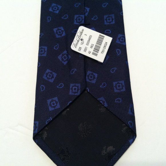 Brooks Brothers BROOKS BROTHERS MEN'S NEW BLUE SILK TIE WIDTH: 3 1/4" Size ONE SIZE - 5 Thumbnail