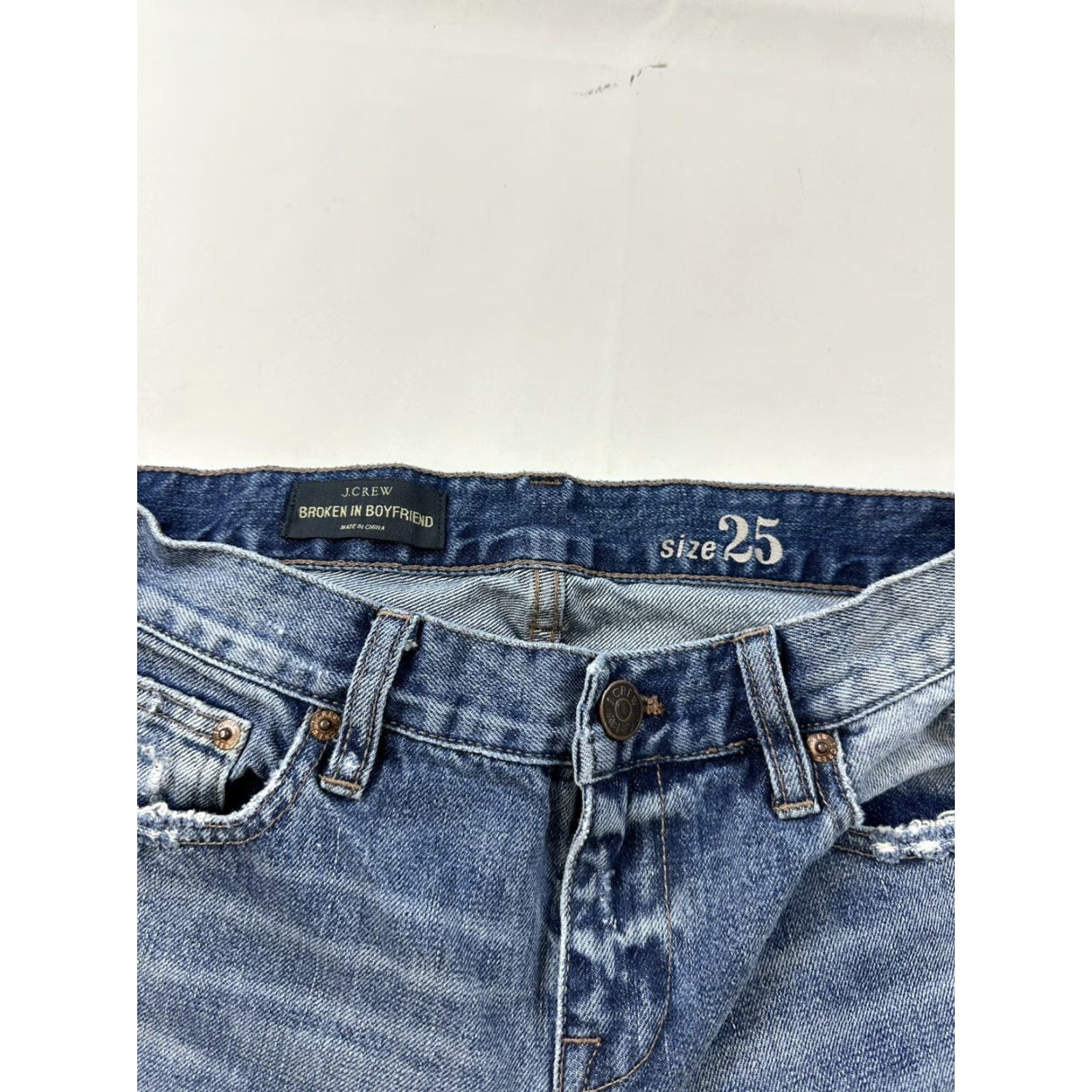 J.Crew J.Crew Jeans Women’s 25 Blue Distressed Patchwork Boyfriend Size 42" / US 20 - 5 Thumbnail