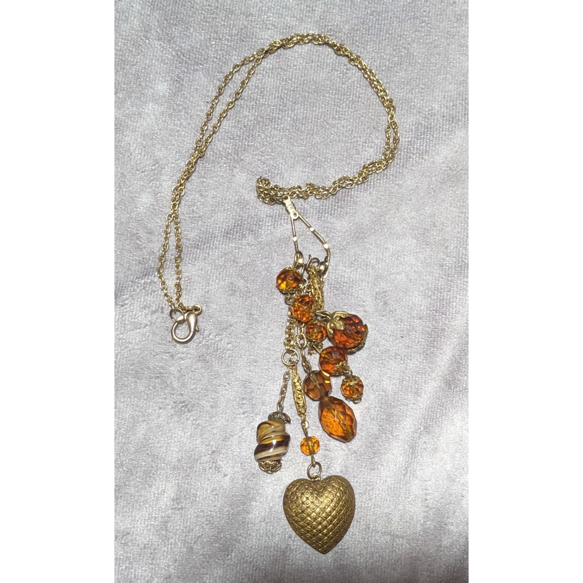 Other Victorian Style Gold And Glass Charm Necklace Size ONE SIZE - 9 Thumbnail