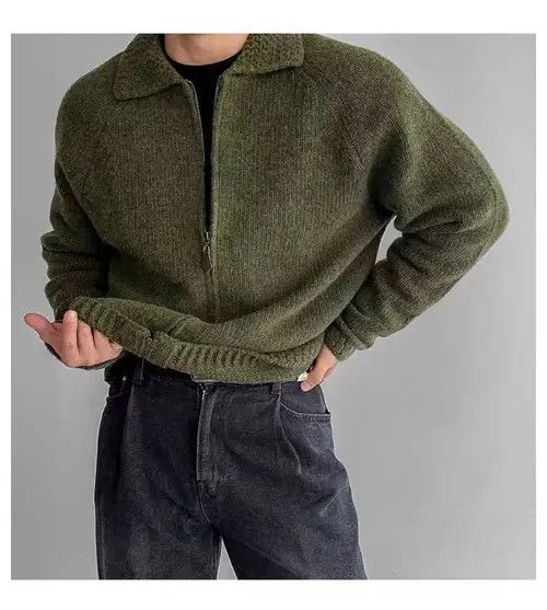 Japanese Brand Vintage Green Casual Knit Sweater Lapel Jacket Coat Size US M / EU 48-50 / 2 - 3 Thumbnail