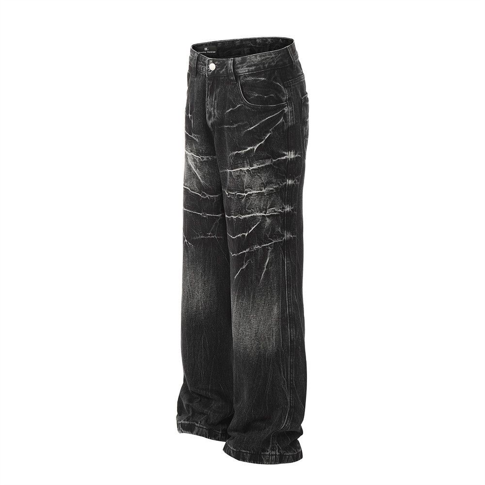 Japanese Brand × Jean Tie-dye gradient trendy washed loose jeans for men Size US 32 / EU 48 - 2 Thumbnail