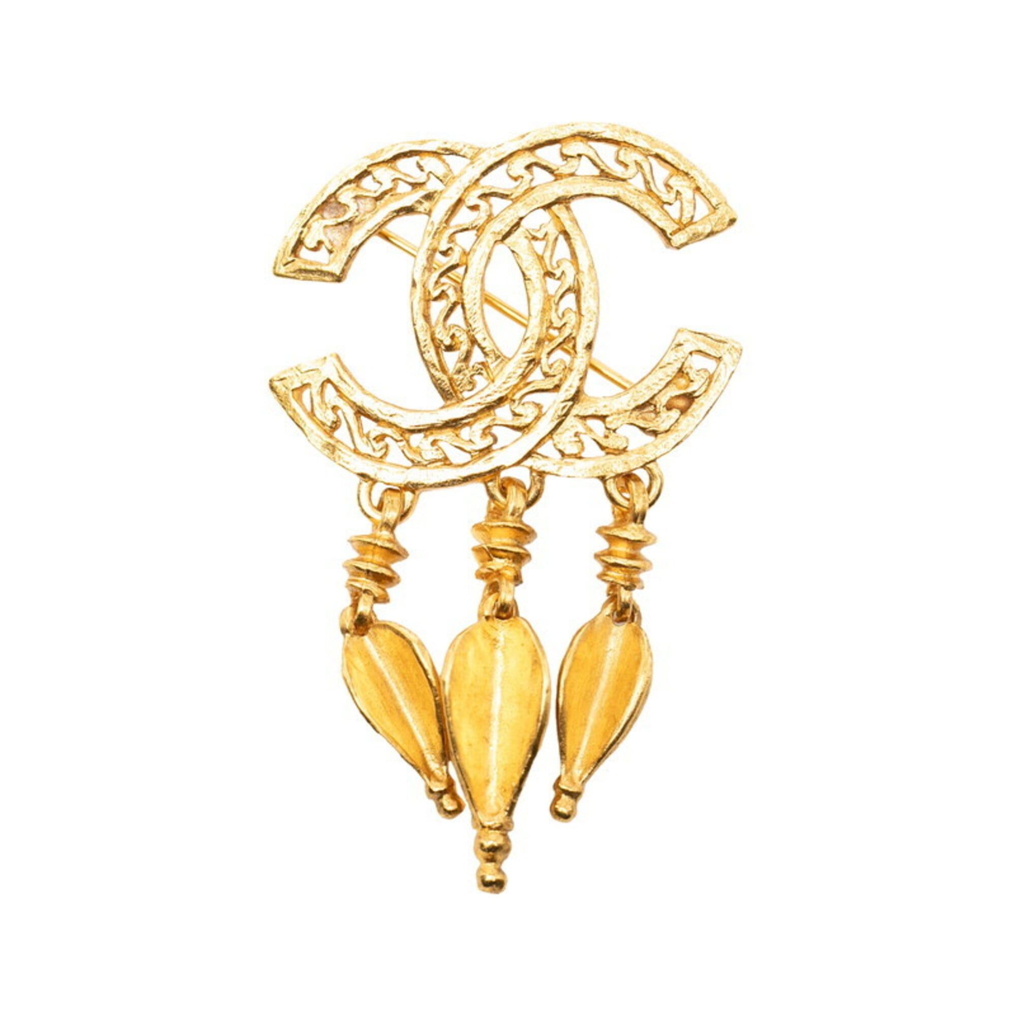 Chanel Chanel Coco Mark Fringe Logo Brooch, 95A Stamp, Vintage Gold Plated, Women's CHANEL Size ONE SIZE - 1 Thumbnail