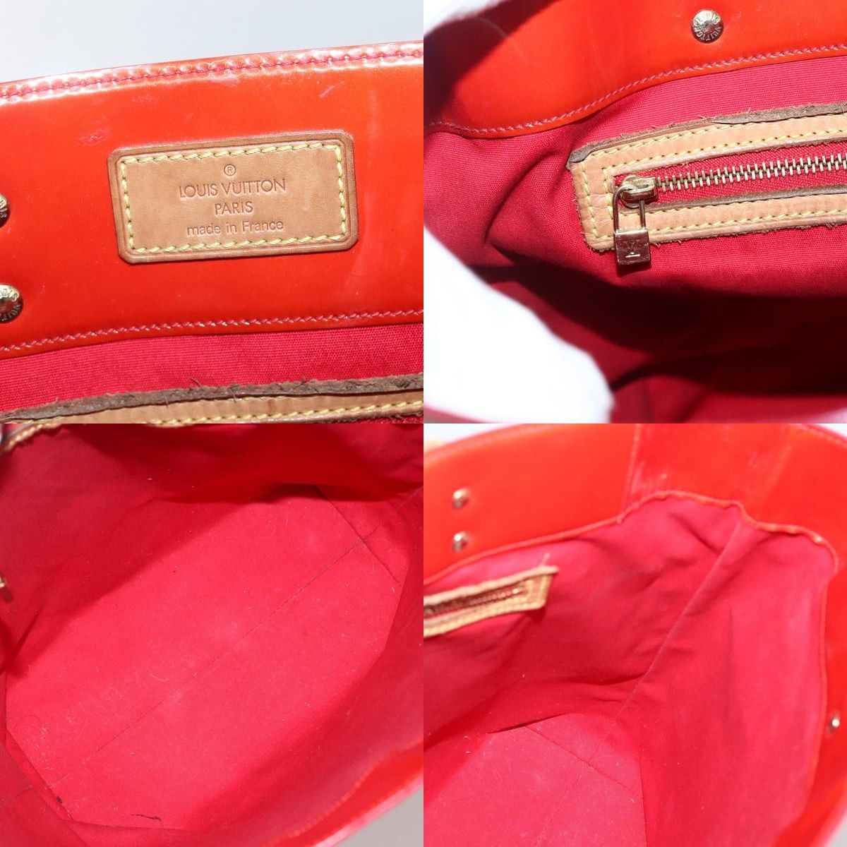 Louis Vuitton LOUIS VUITTON Monogram Vernis Reade MM Hand Bag Red Rouge Size ONE SIZE - 11 Thumbnail