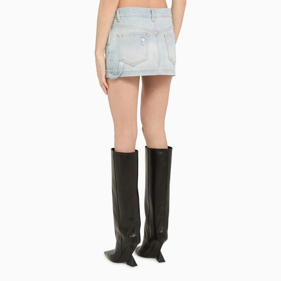The Attico o1d2blof1024 Denim Mini Skirt in Light Blue Size 26" / US 2 / IT 38 - 4 Thumbnail