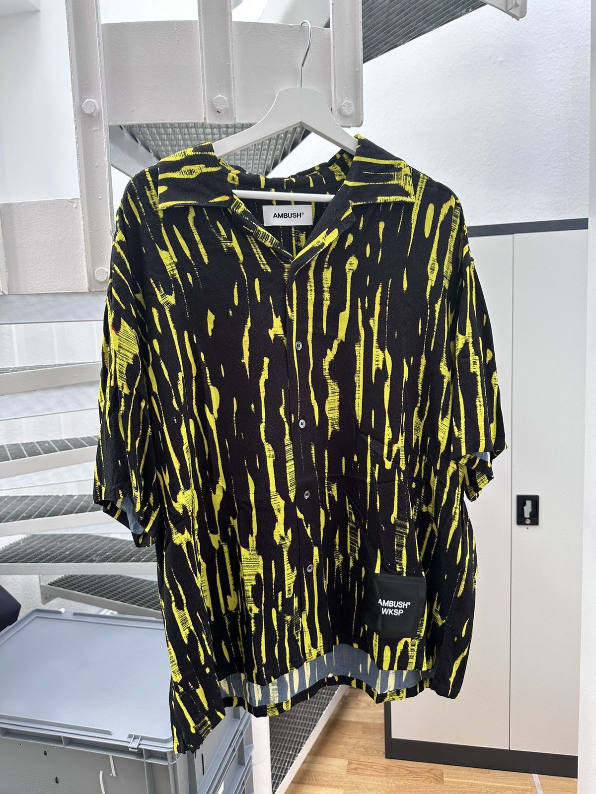 Ambush Design Ambush Bowling Allover Printed Shirt 'Yellow Fluo' Size US L / EU 52-54 / 3 - 1 Thumbnail